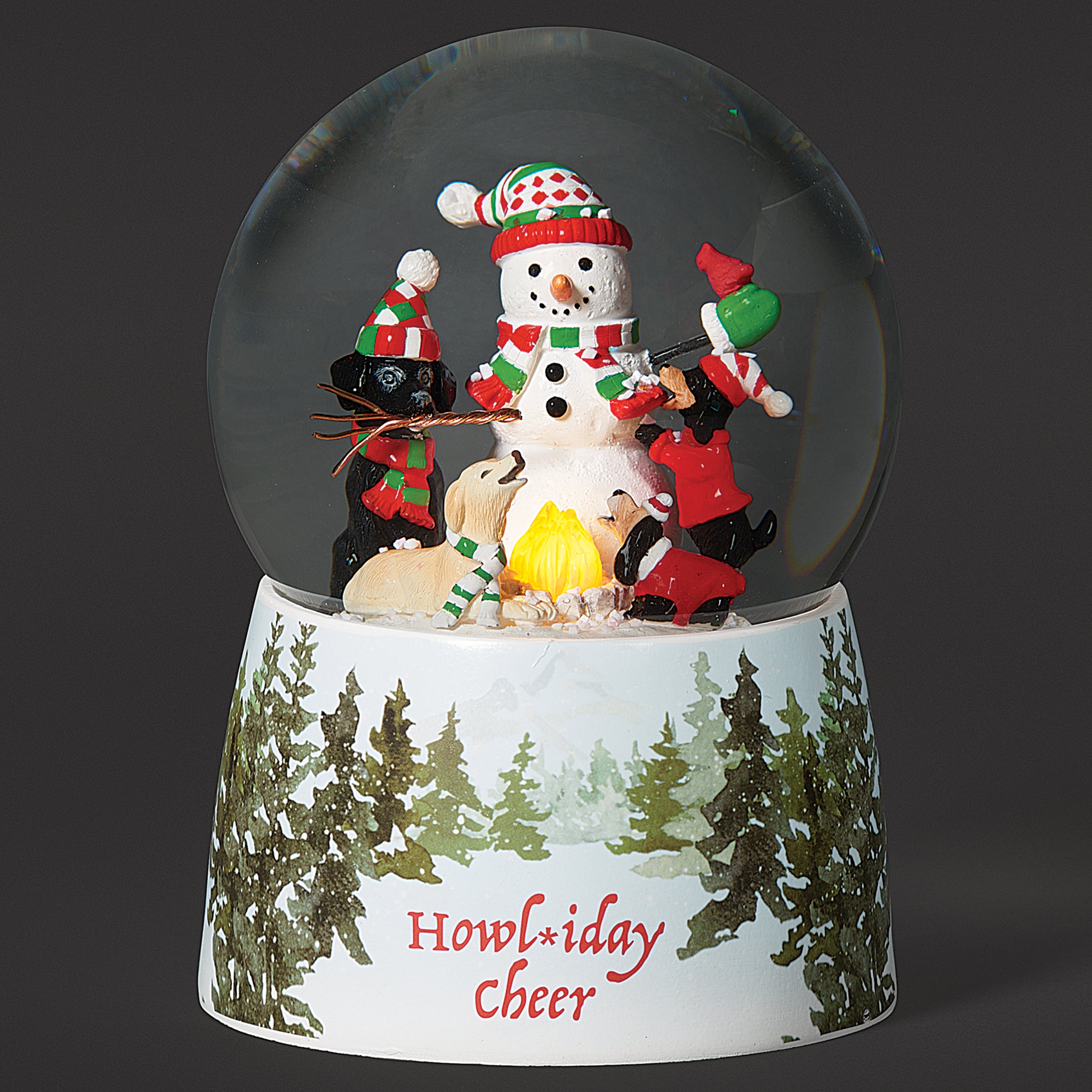 Glitterdome Lighted Campfire & Dogs