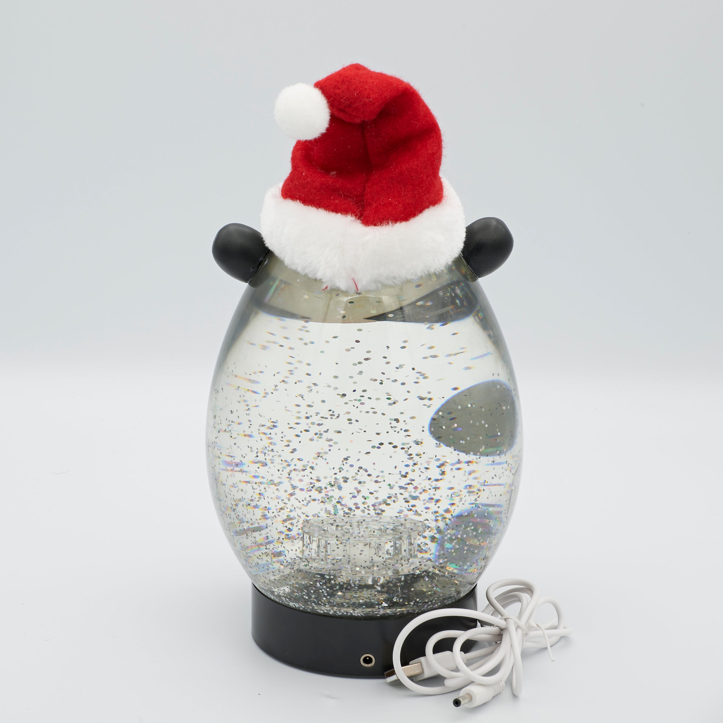 Confetti Lites Lighted Swirl Black Bear with Santa Hat