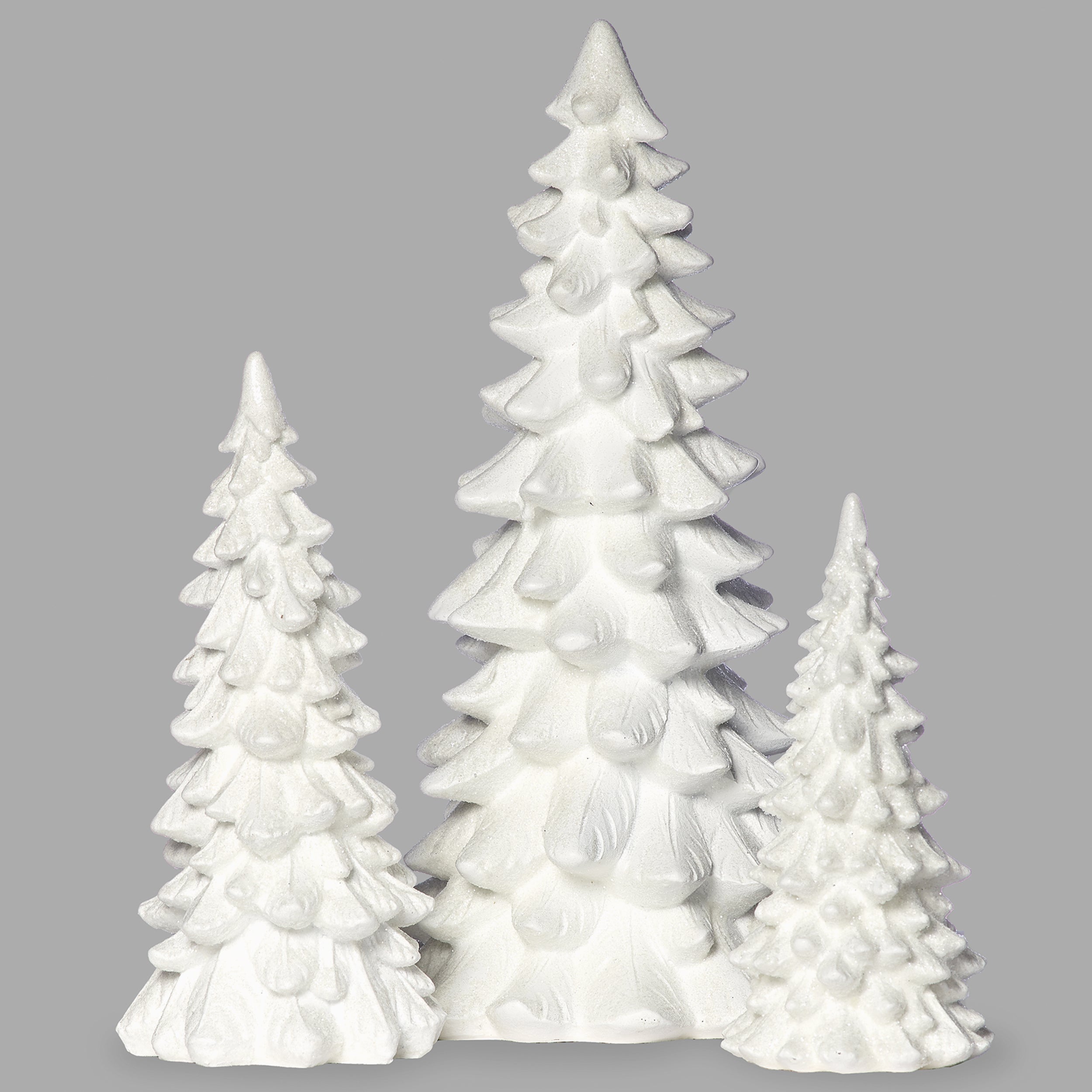 White Glitter Tree Set