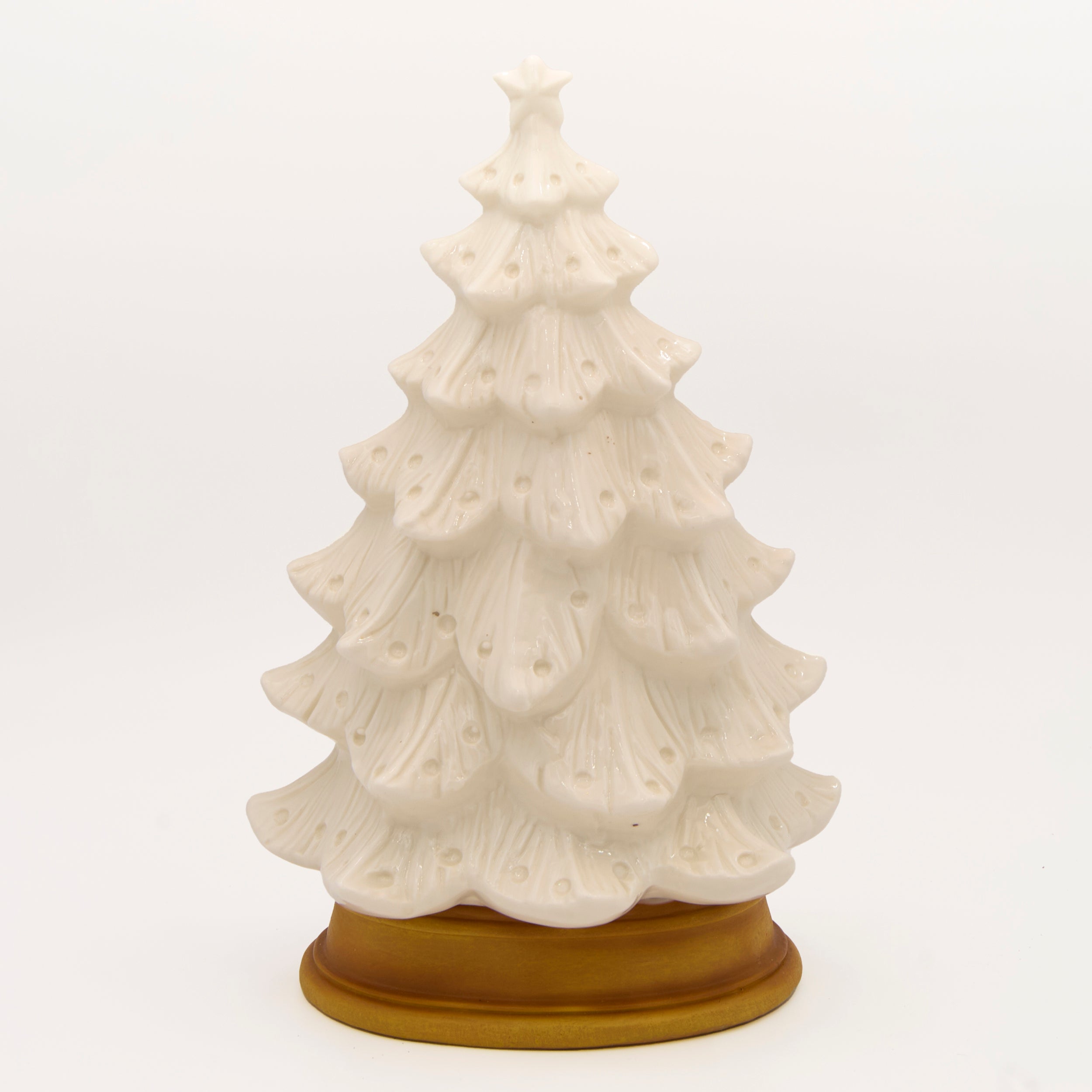 Lighted White Tree with Carolers