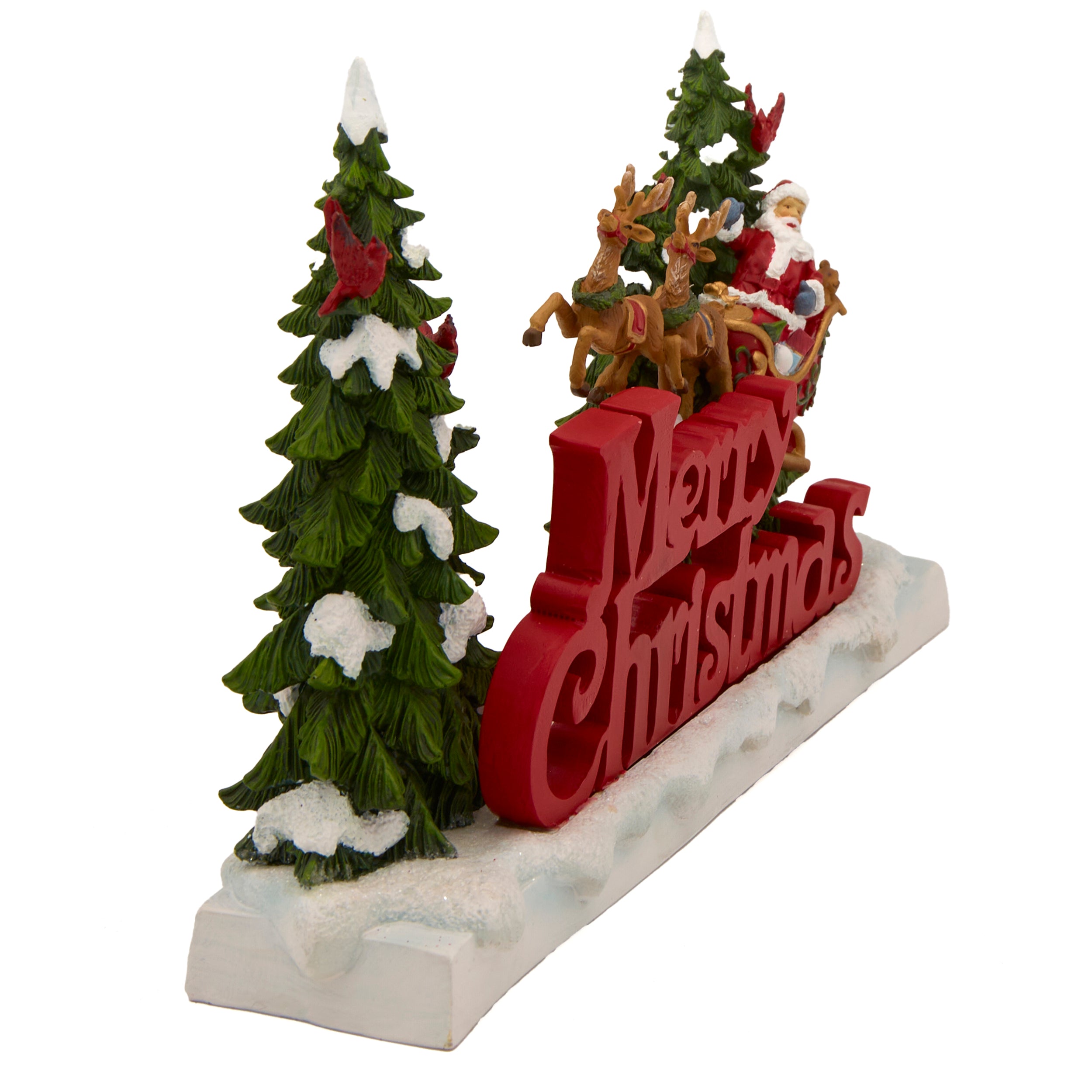 Merry Christmas Santa in Sleigh Figure