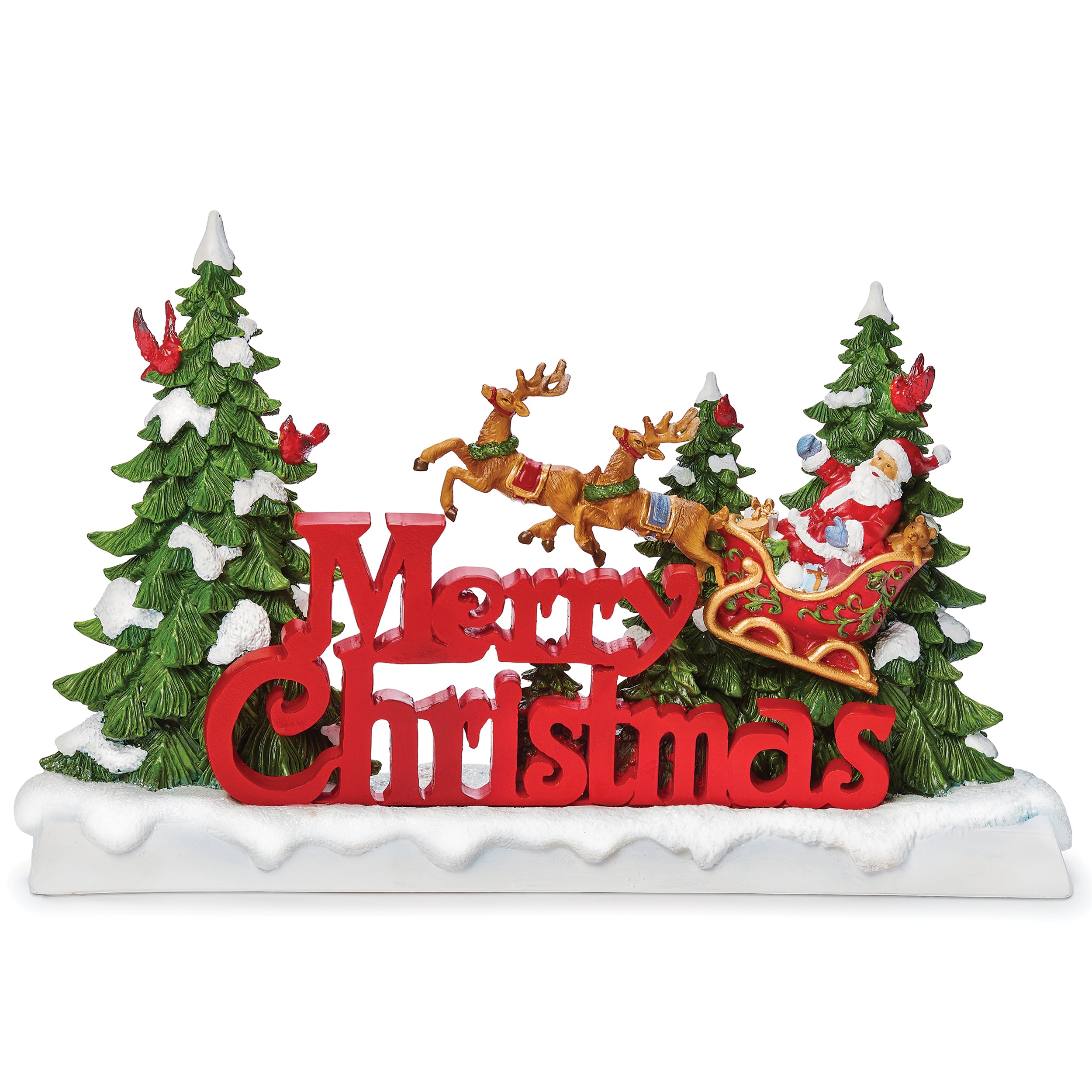 Merry Christmas Santa in Sleigh Figure