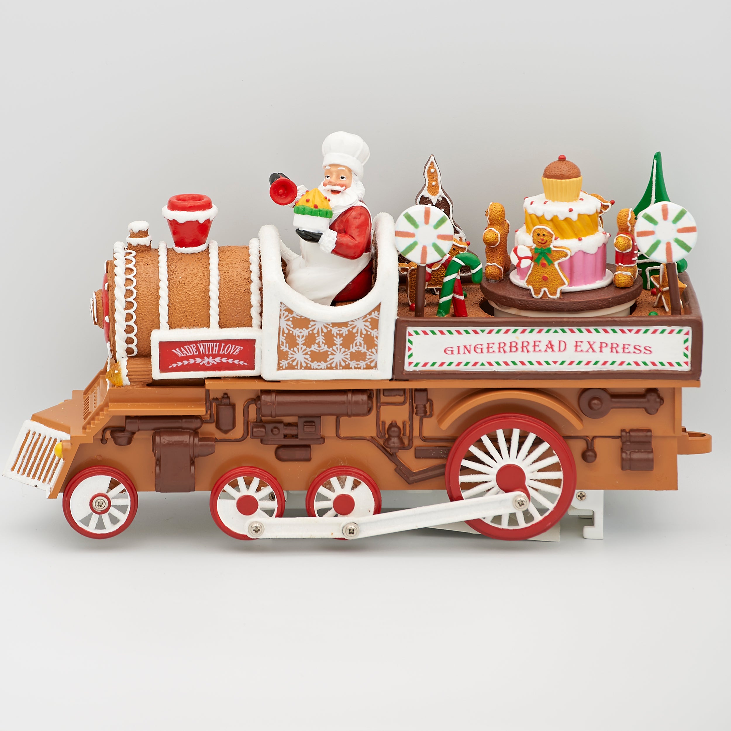 Amusements Gingerbread  Lighted & Musical Train with Rotating Wheels & Cake