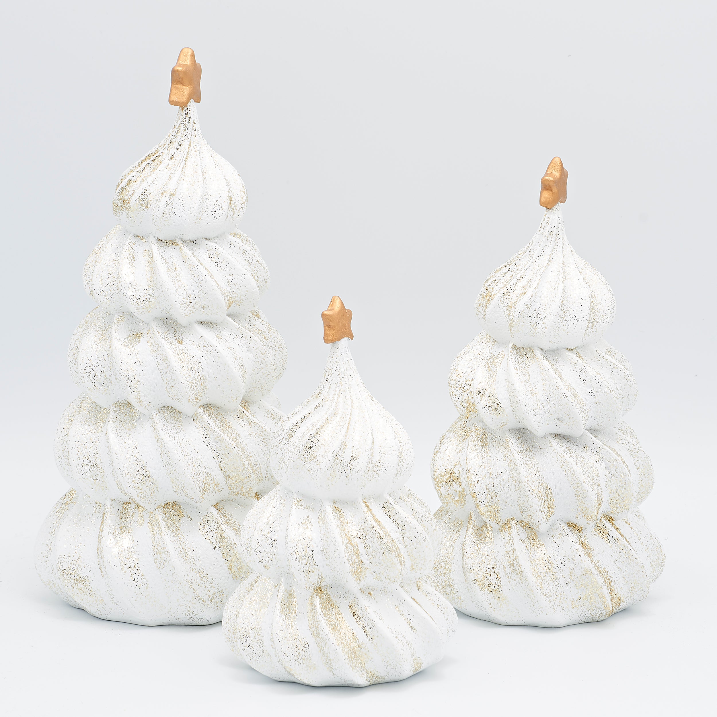 Merengue Trees Set with Gold Glitter & Star