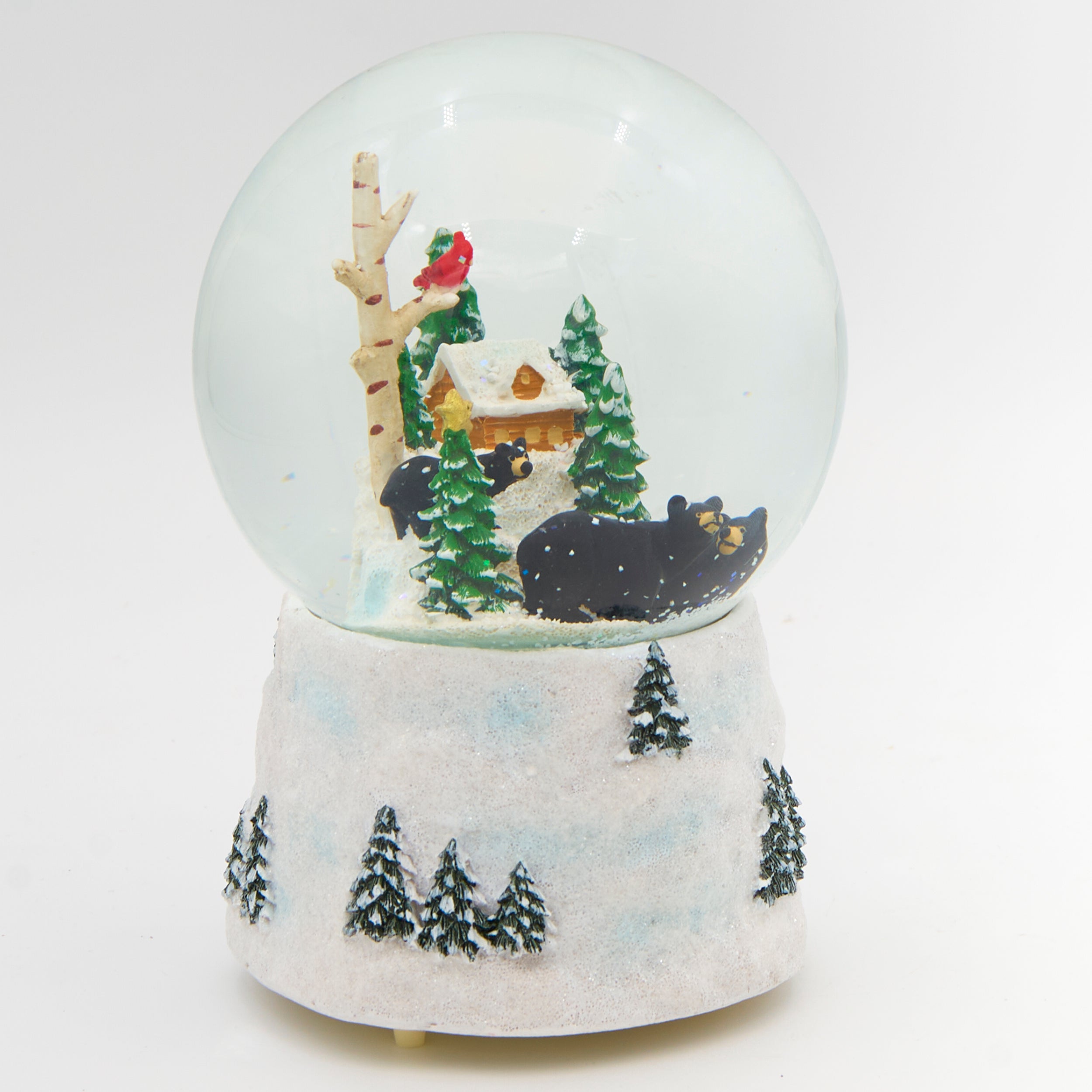 Glitterdome Musical Swirl Black Bear Family – "We Wish You a Merry Christmas" Tune