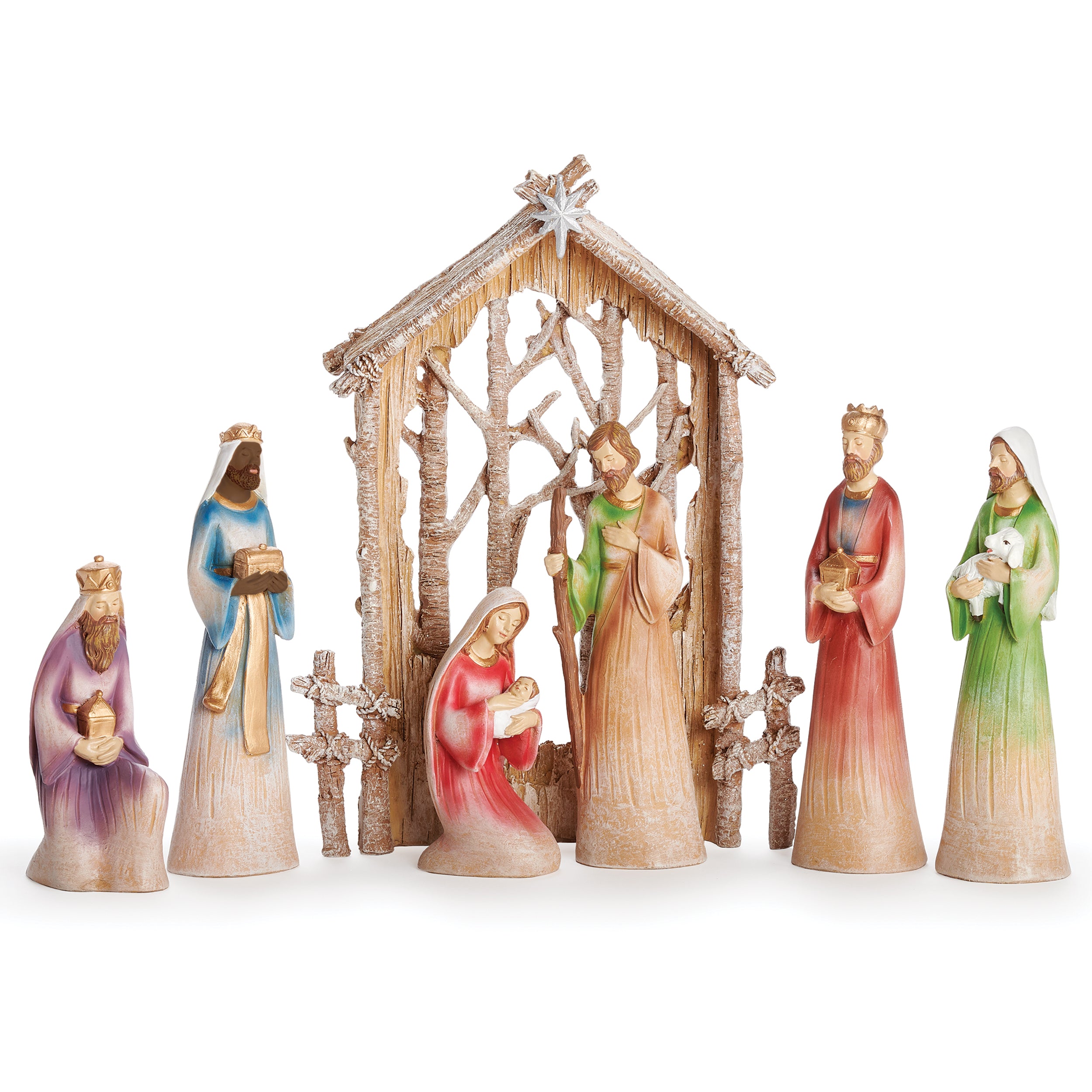 Pastel Branch Stable 7-PC Nativity Set