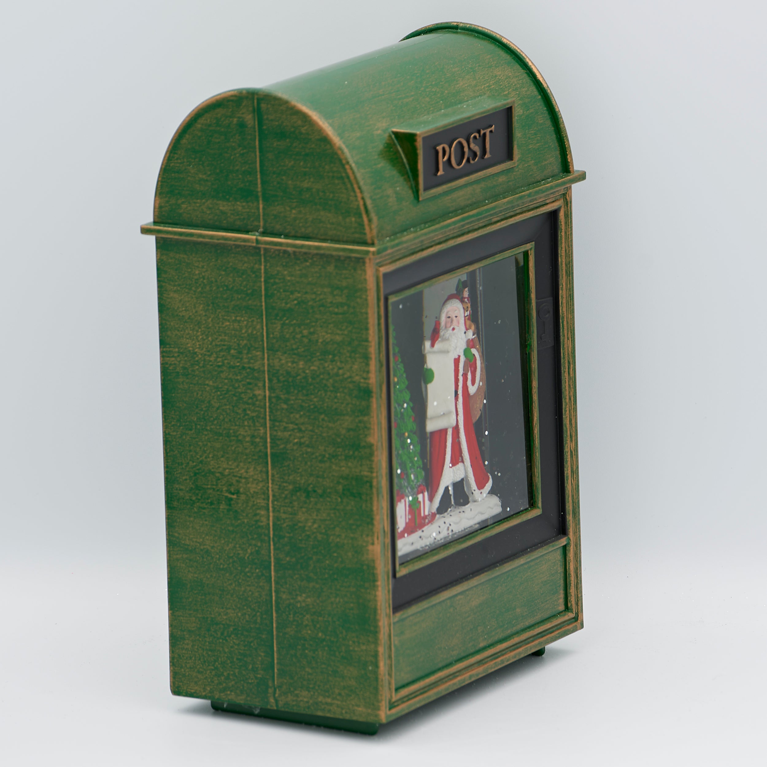 Confetti Lites Lighted Swirl Vintage Mailbox with Santa & Christmas Tree