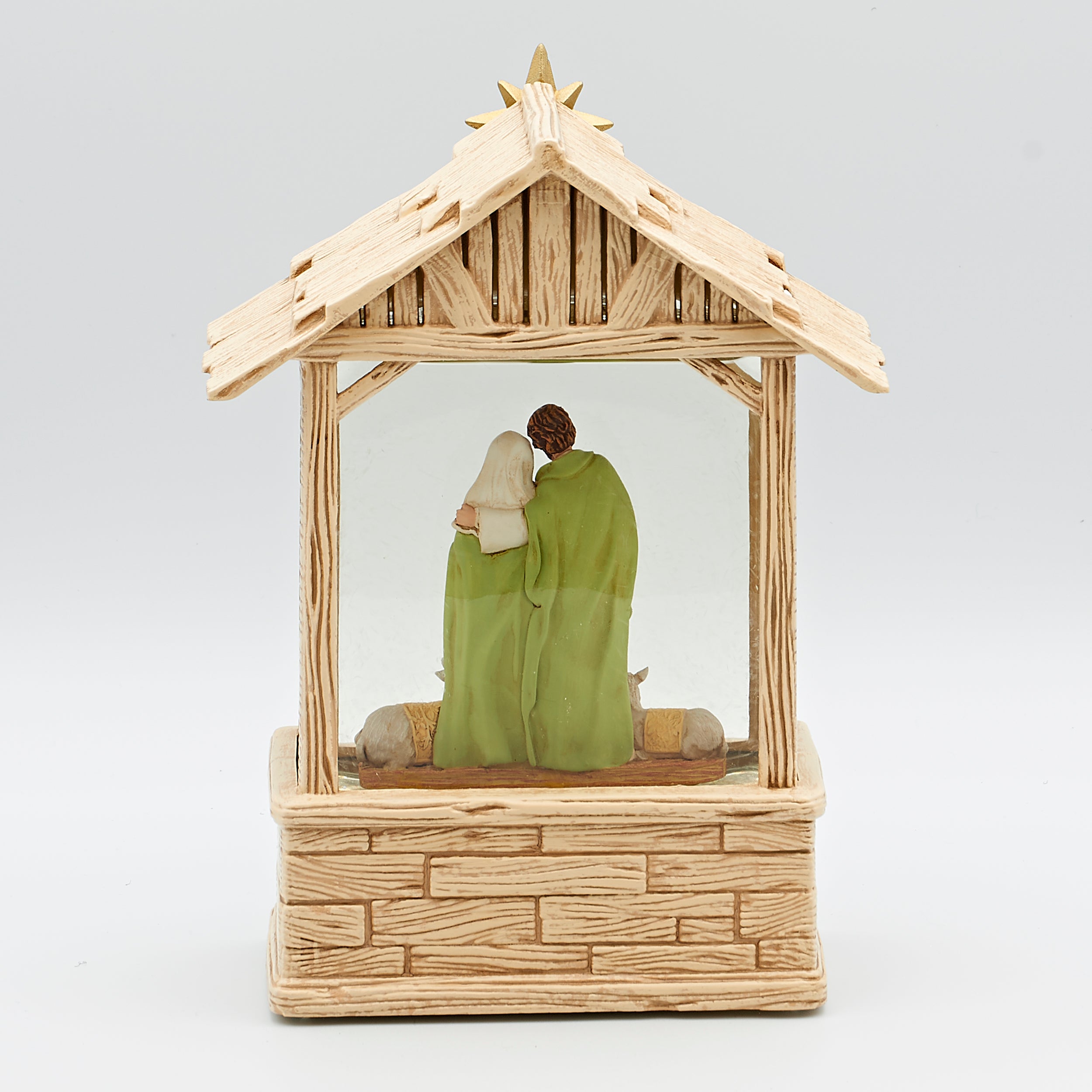 Confetti Lites Lighted Swirl Nativity Stable with Standing Holy Family