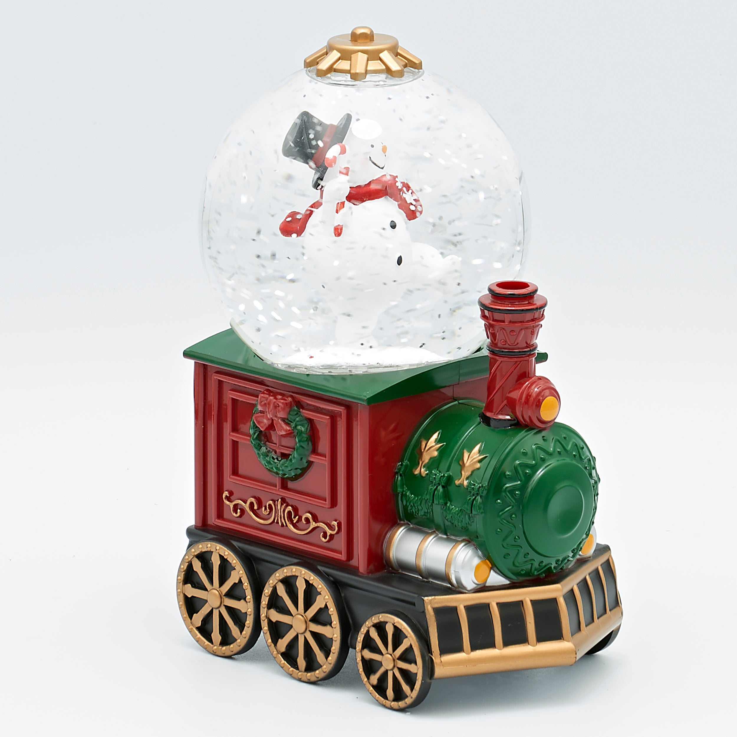Confetti Lites Lighted Swirl Rotating Snowman on Train