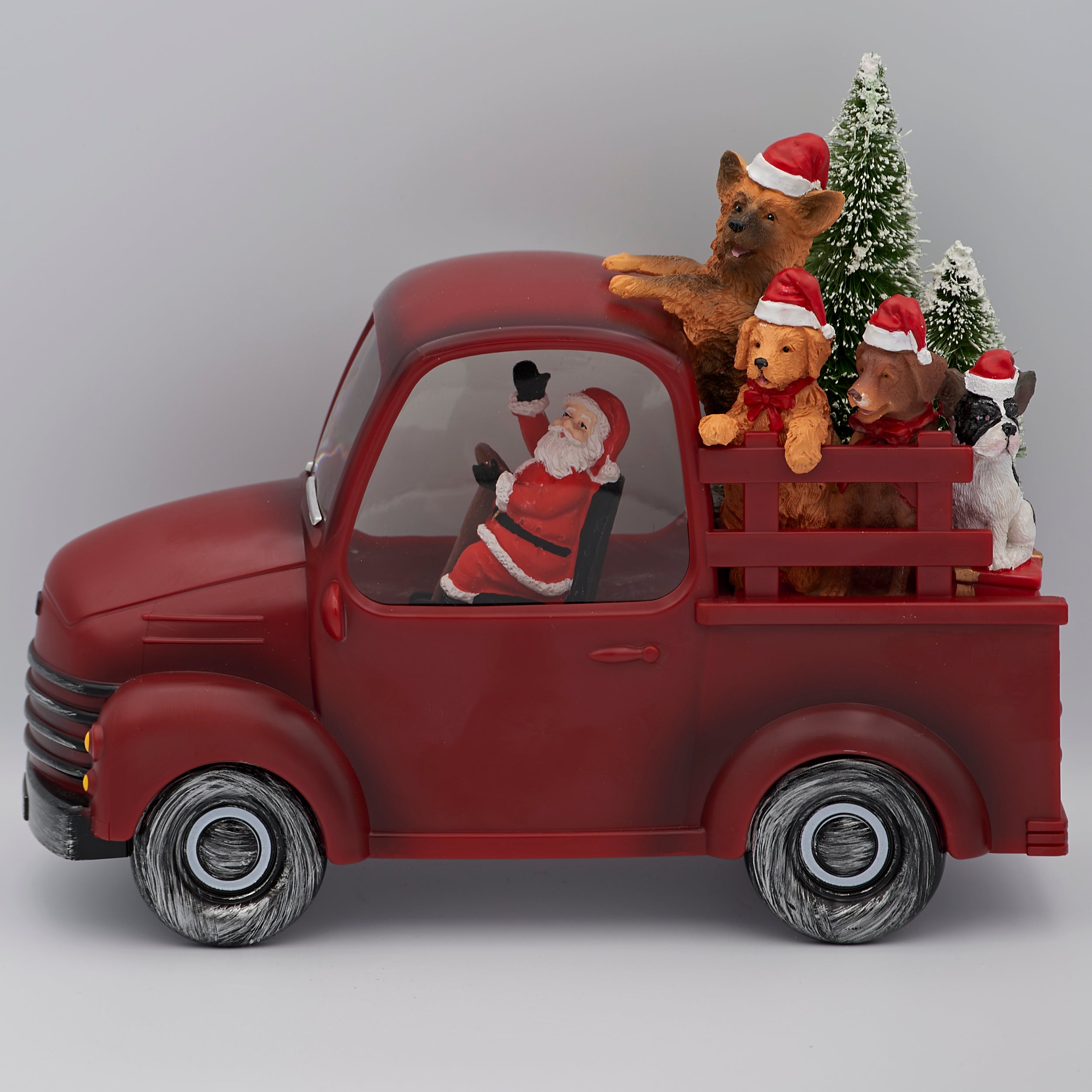 Confetti Lites Lighted Swirl Vintage Truck with Santa & Festive Pups