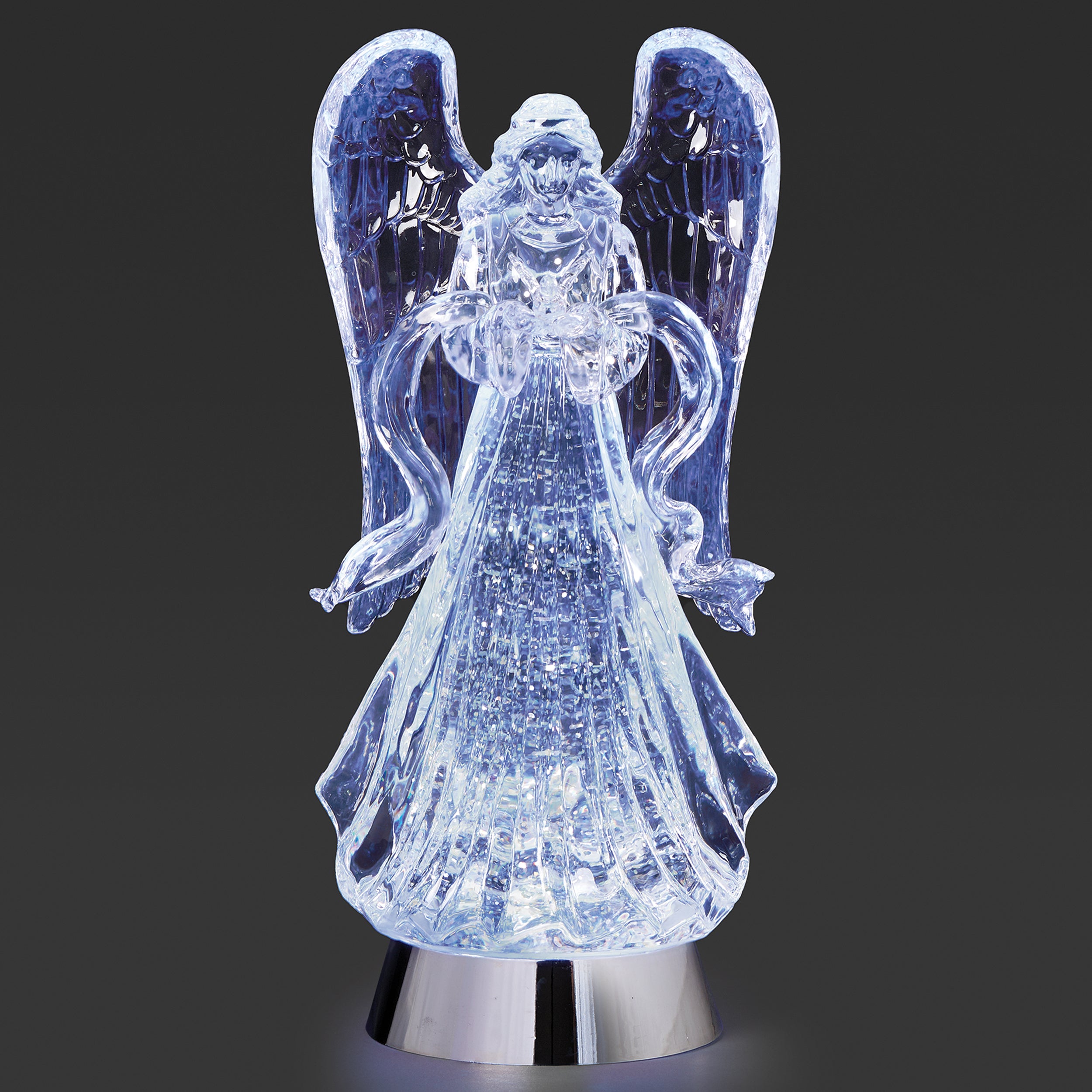 Confetti Lites Lighted Swirl Clear Angel with Dove