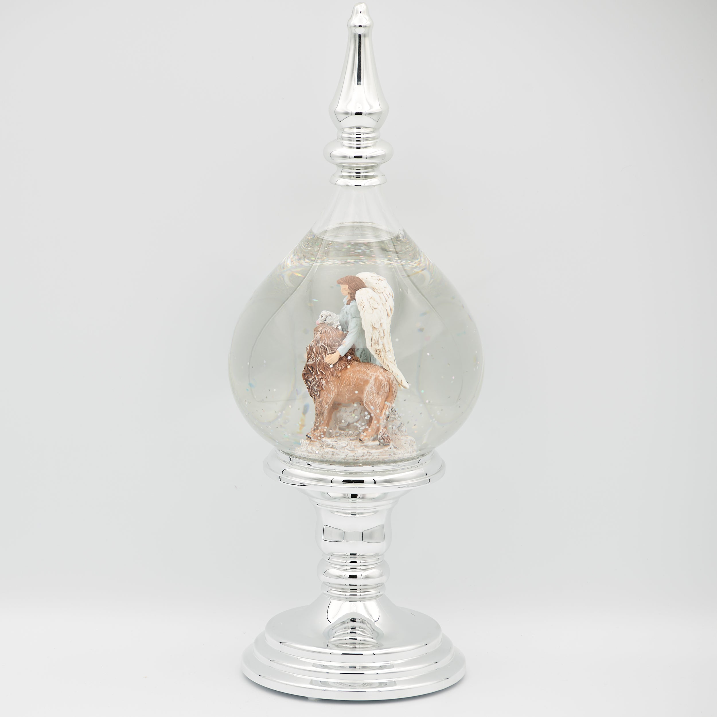 Confetti Lites Lighted Swirl Angel Finial with Lion & Lamb