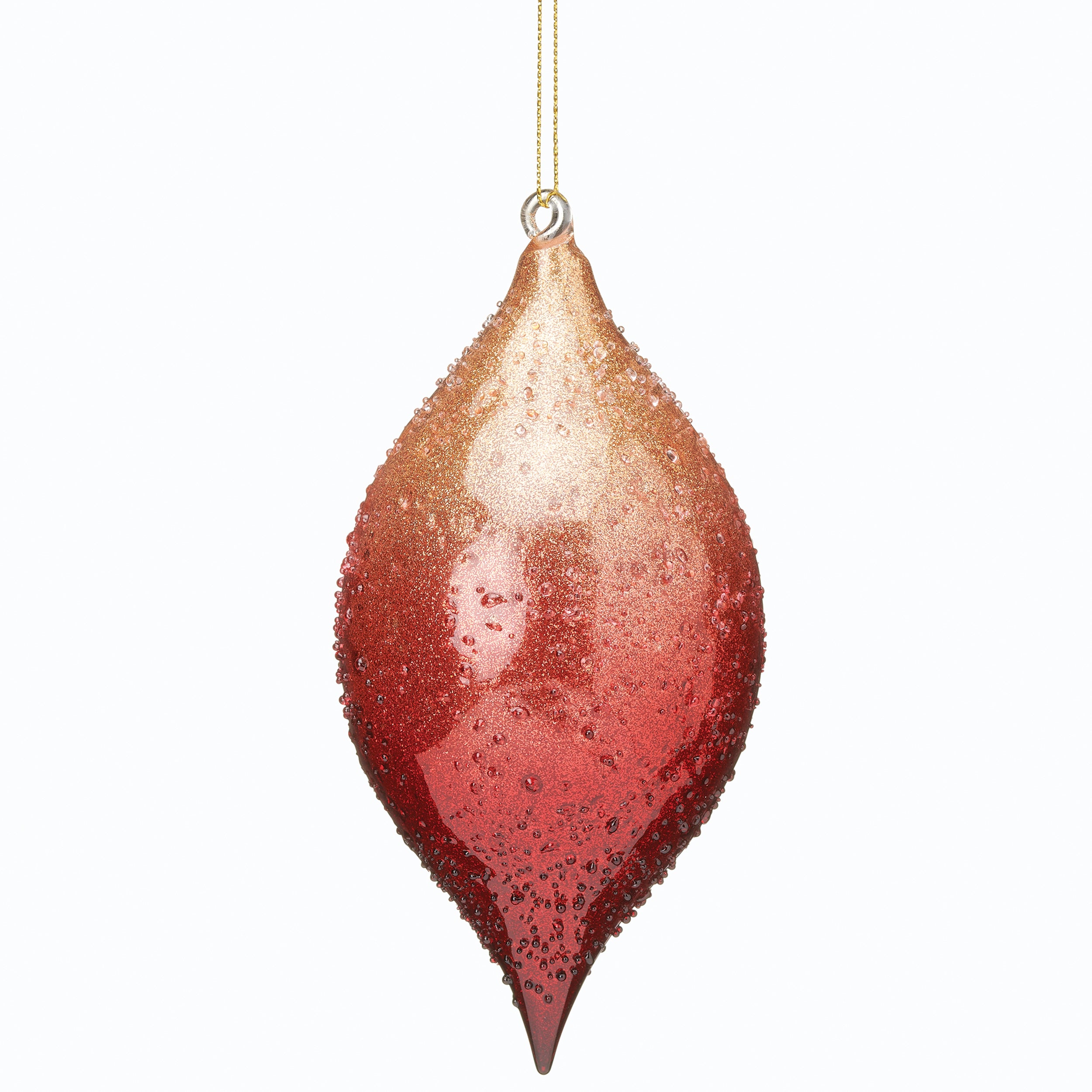 Gold & Red Ombre Ornament with Pebble Finish