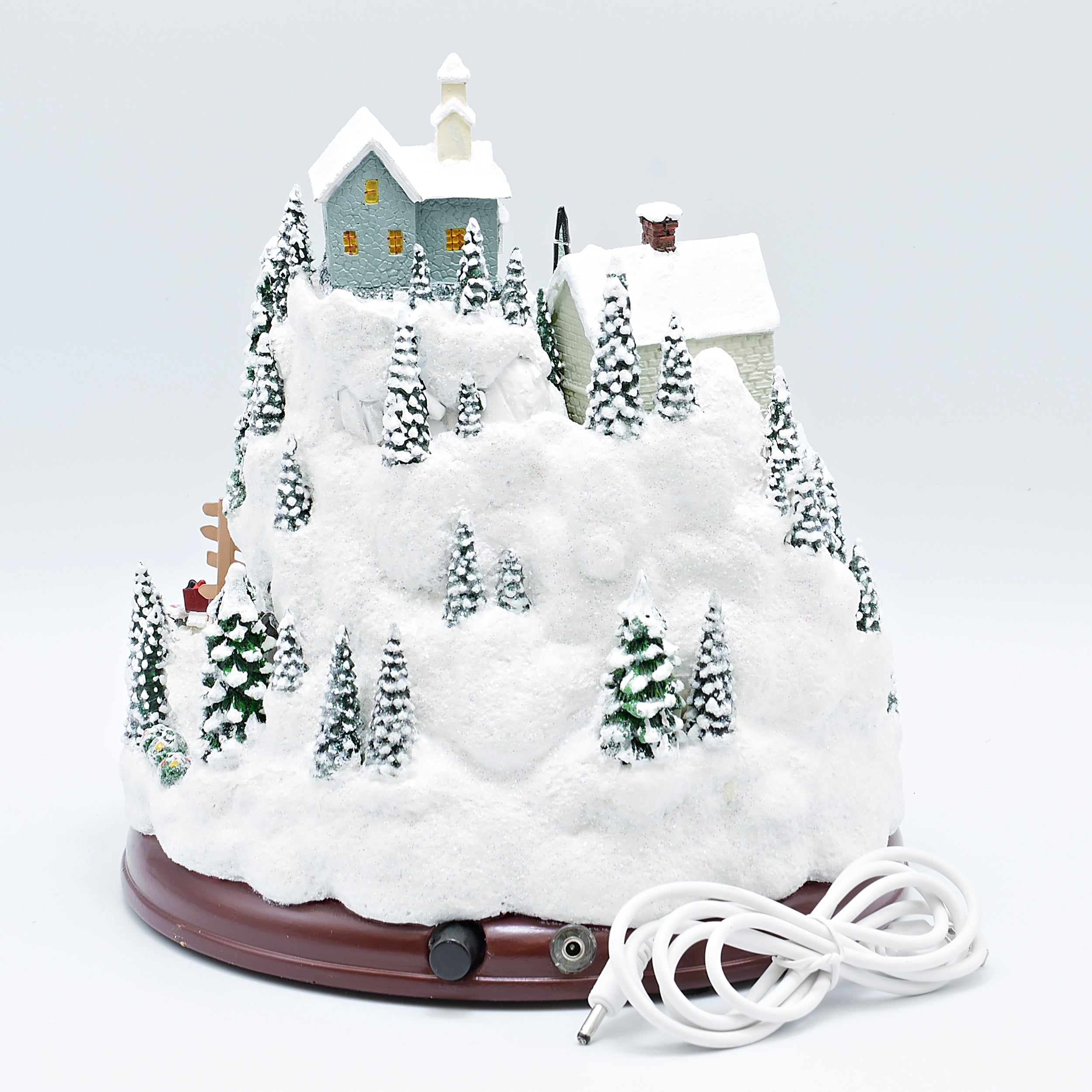 置物 WINTER MOUNTAINS Amusements Lighted Musical Snowy Mountain Village with Rotating Train