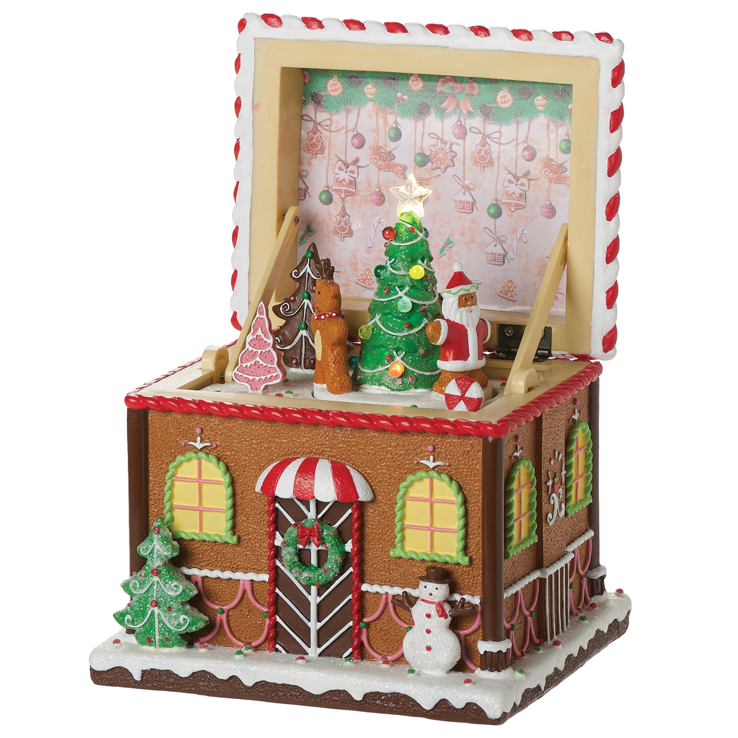Amusements Gingerbread House Box Lighted Musical with Rotating Figures