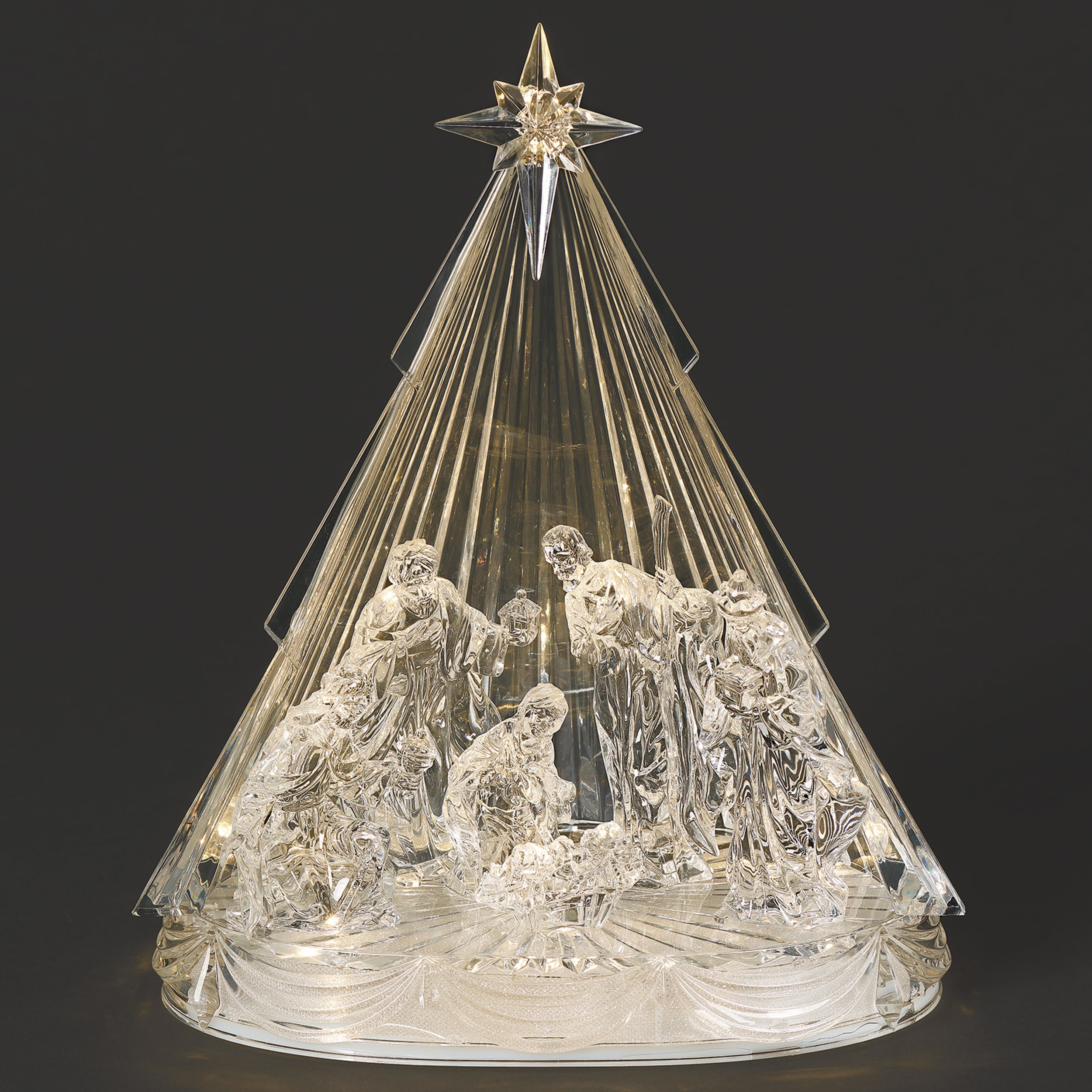 Lighted Musical Nativity Under Star