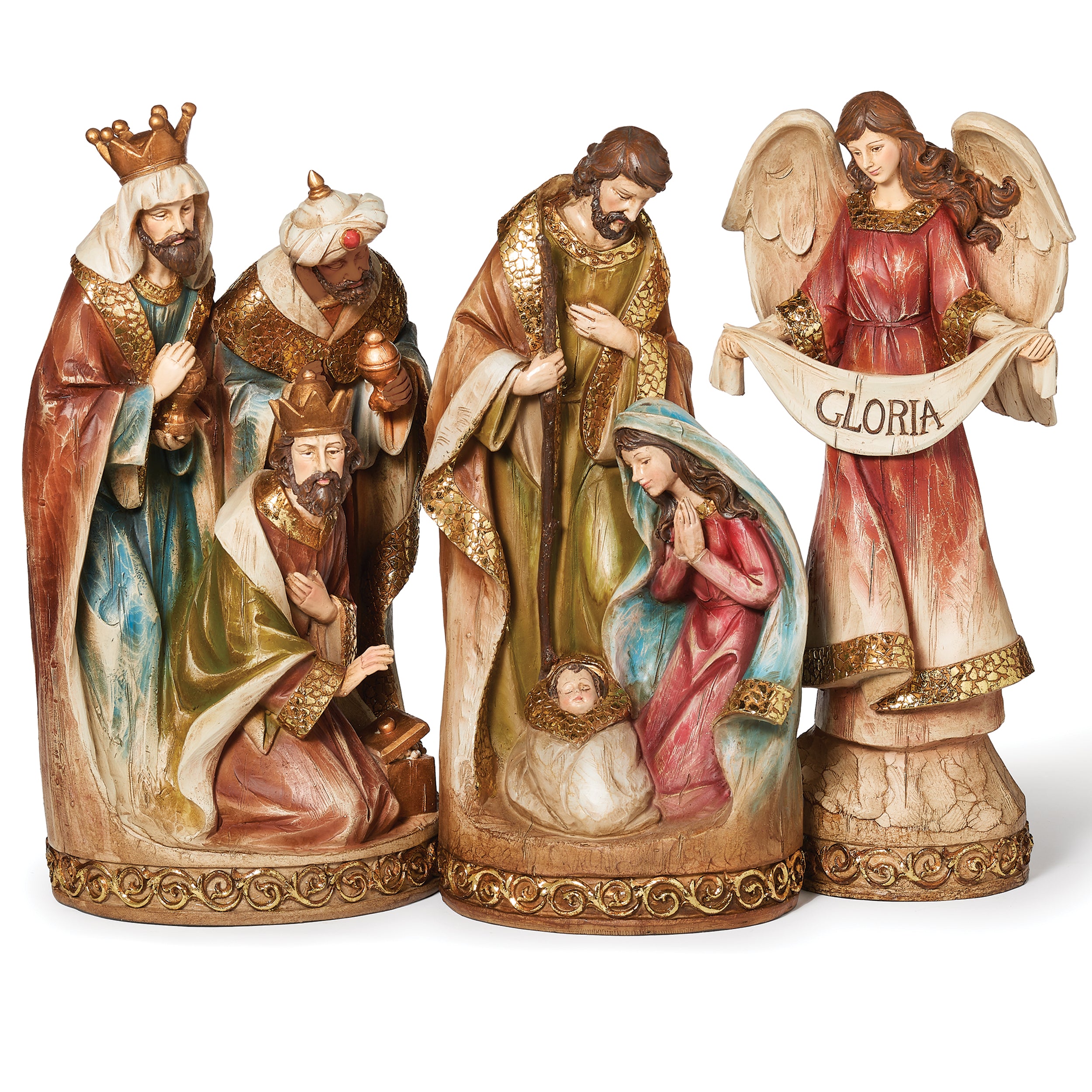 Hammered Collar Nativity Set