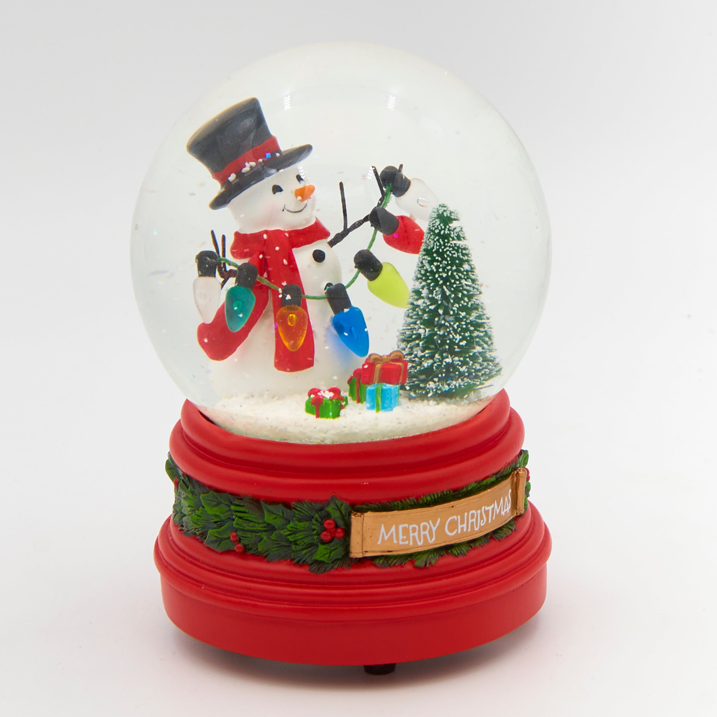 Glitterdome Musical Snowman with String Lights – "Jingle Bells" Tune