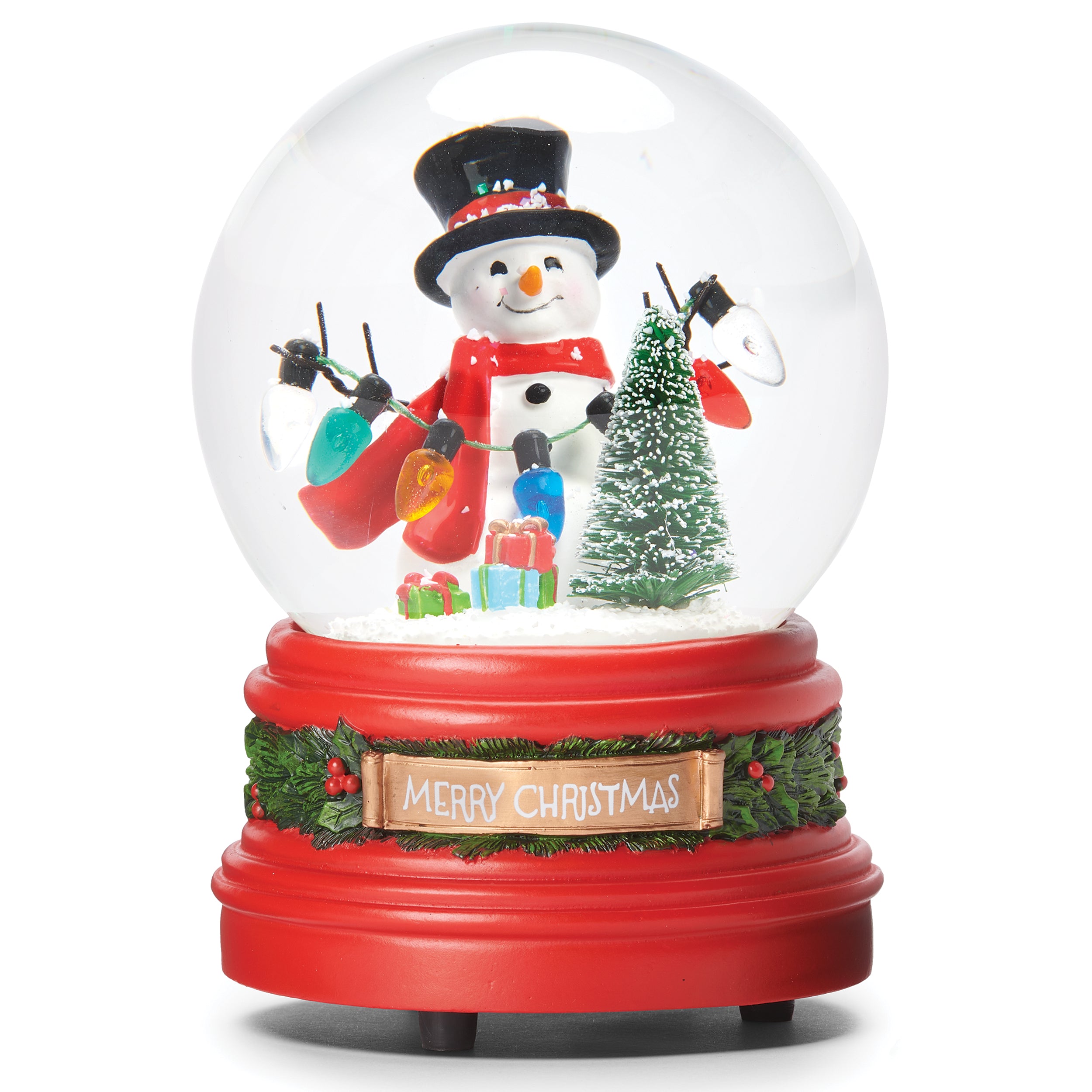 Glitterdome Musical Snowman with String Lights – "Jingle Bells" Tune
