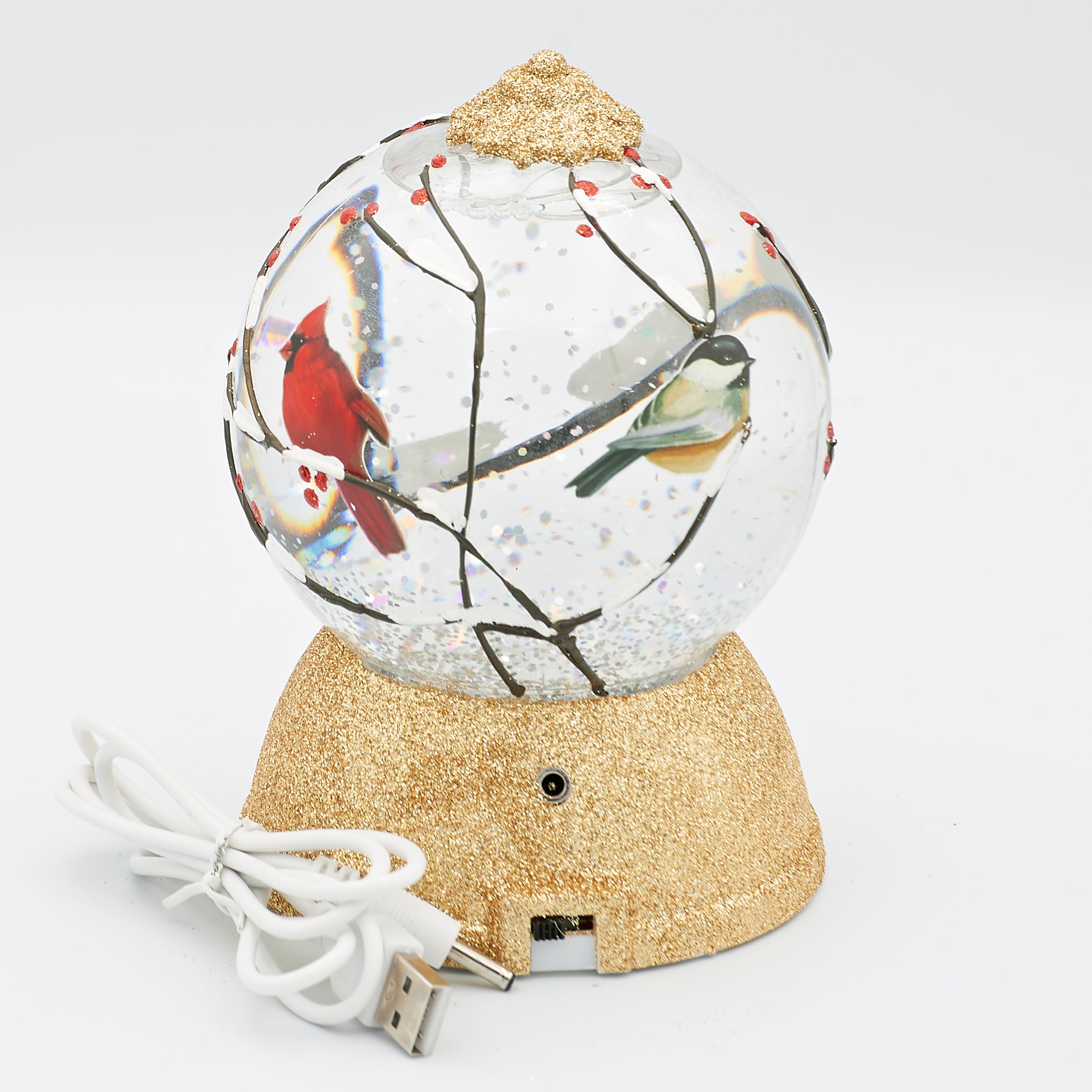 Confetti Lites Lighted Swirl Cardinal & Chickadee Print