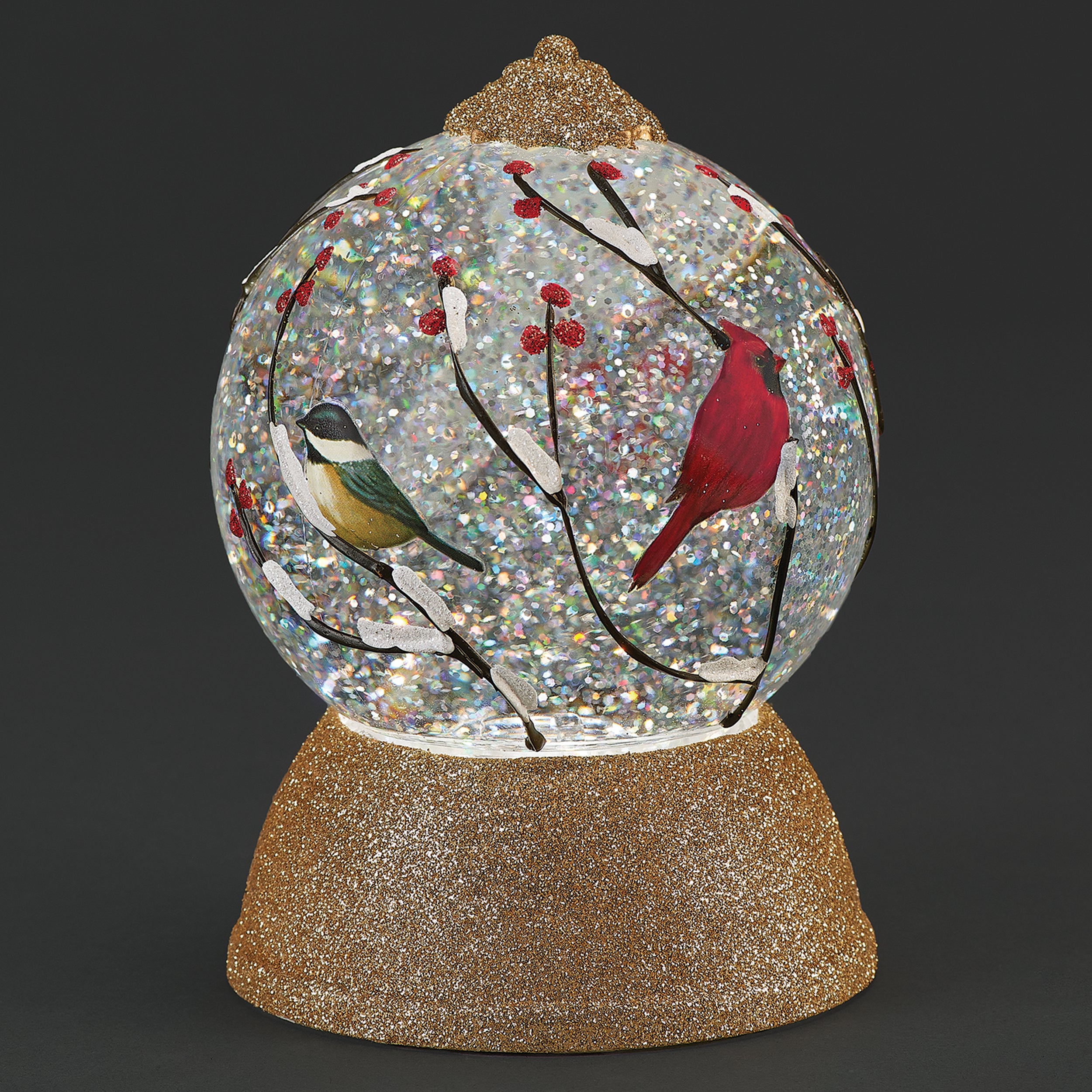 Confetti Lites Lighted Swirl Cardinal & Chickadee Print