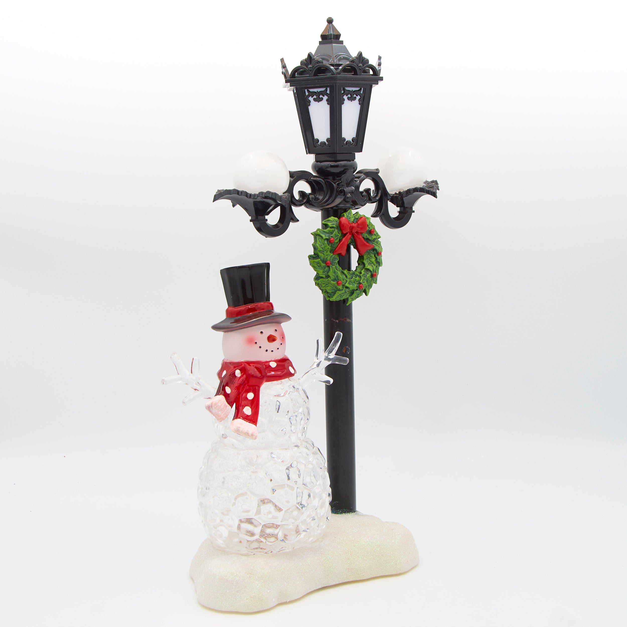 Lighted Snowman Lamppost