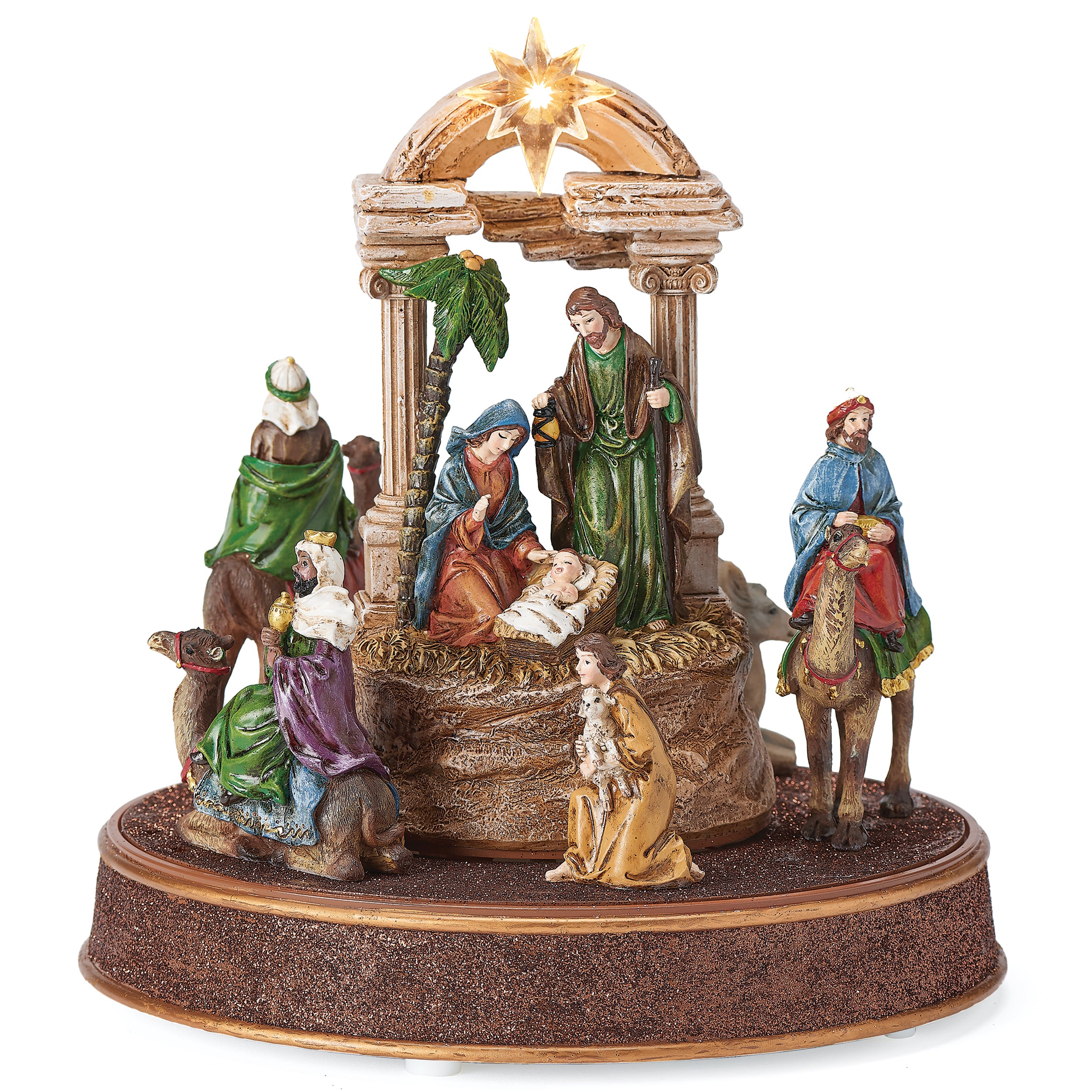Amusements Lighted Musical Nativity with Rotating Kings and Shepherd