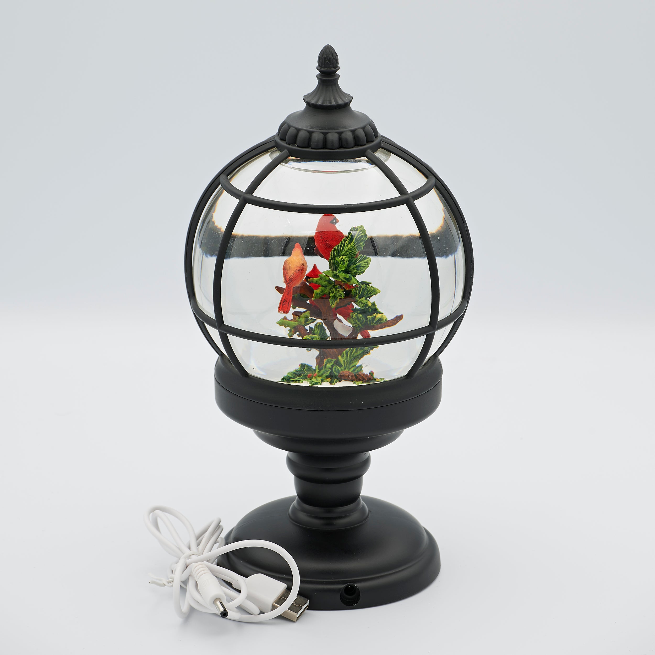 Confetti Lites Lighted Swirl Sphere with Cardinals on a Branch