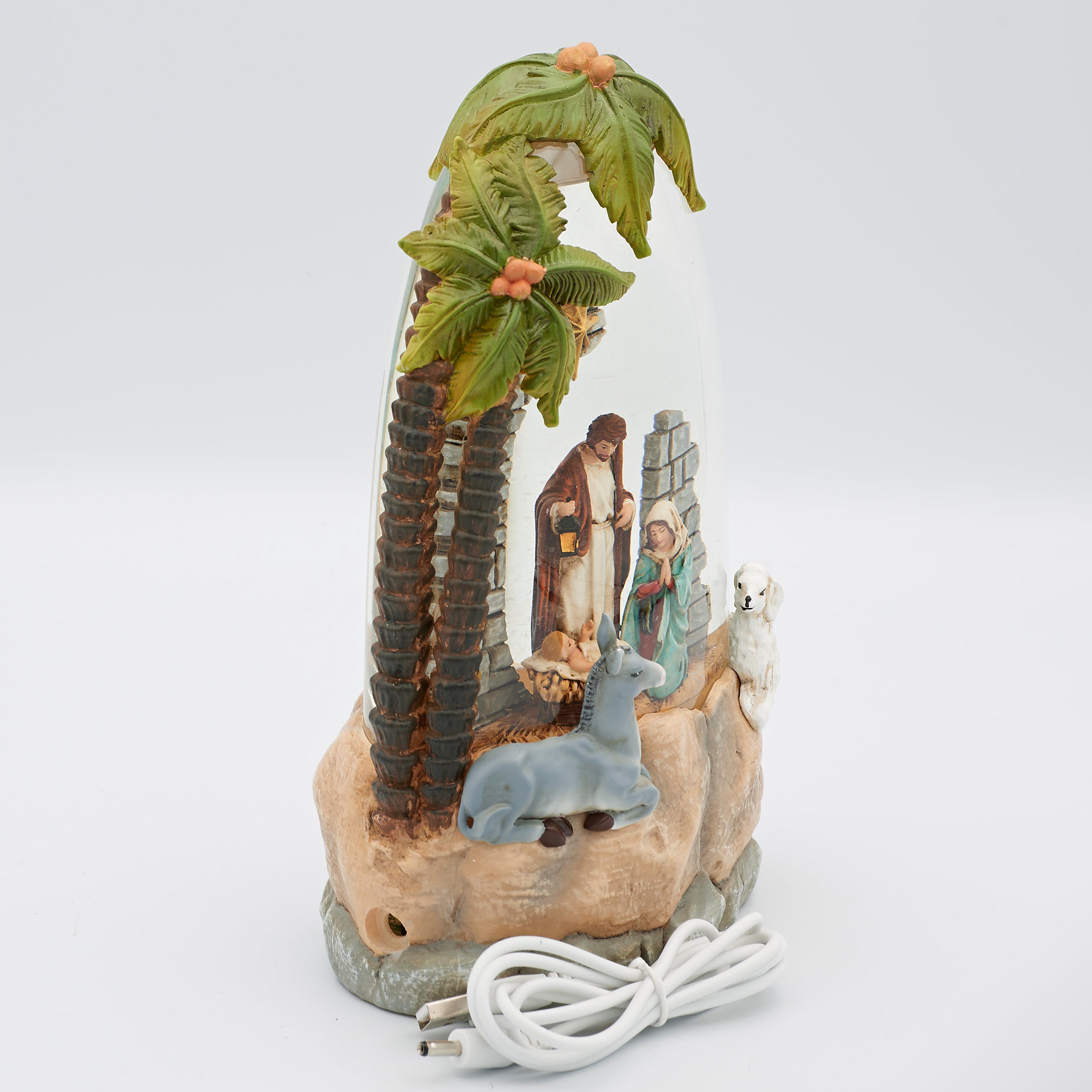 Confetti Lites Lighted Swirl Palm Tree with Holy Family