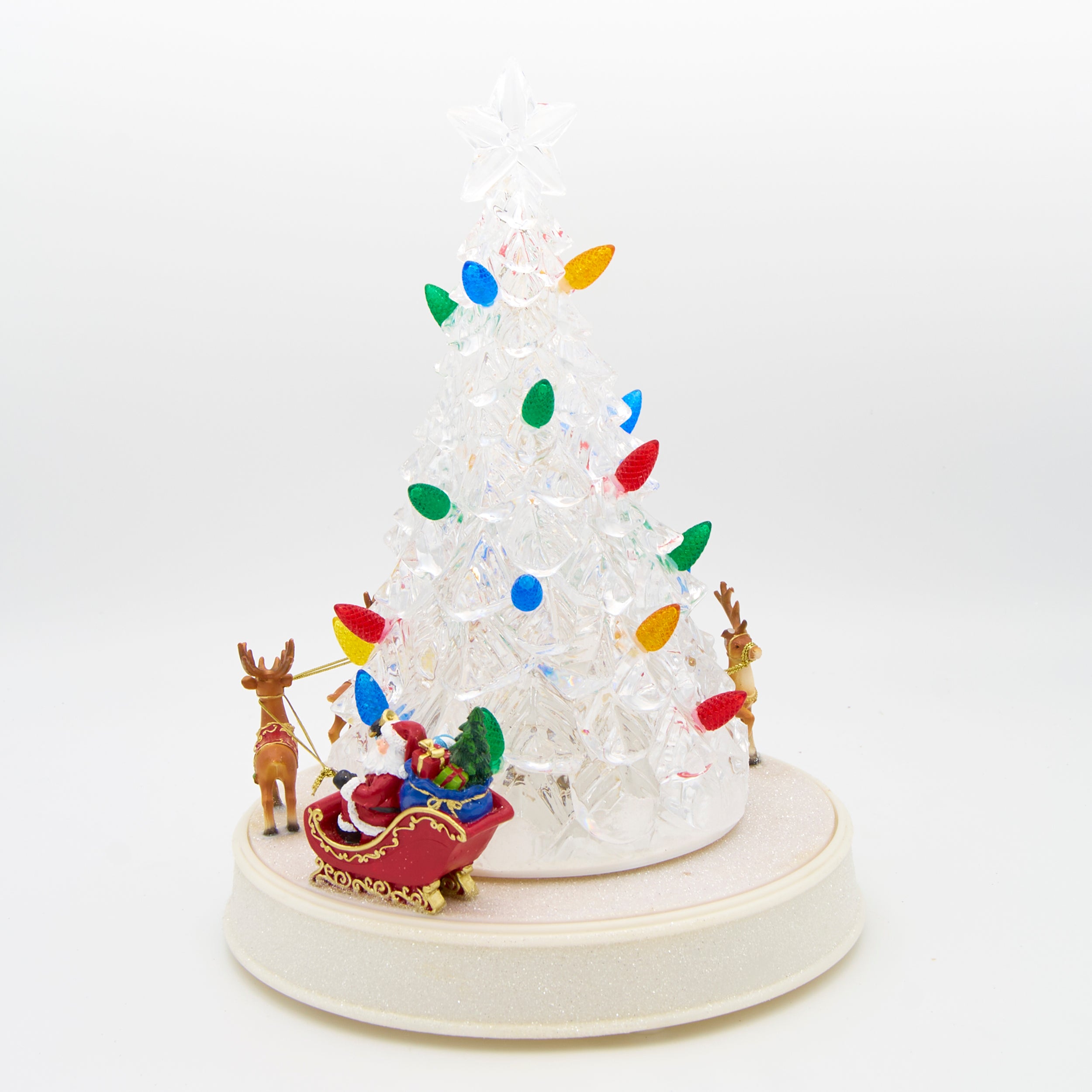 Lighted Musical Tree with Santa & Reindeer