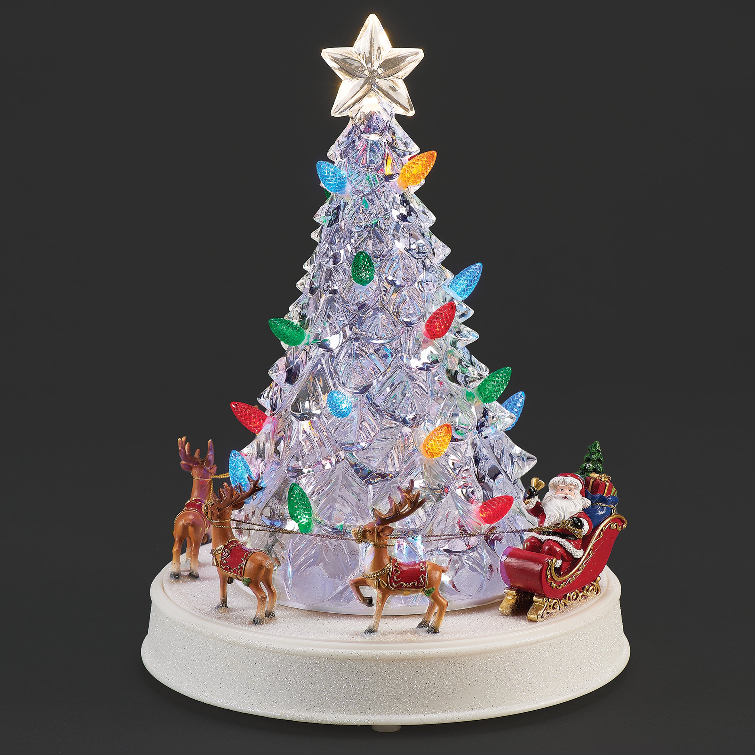 Lighted Musical Tree with Santa & Reindeer