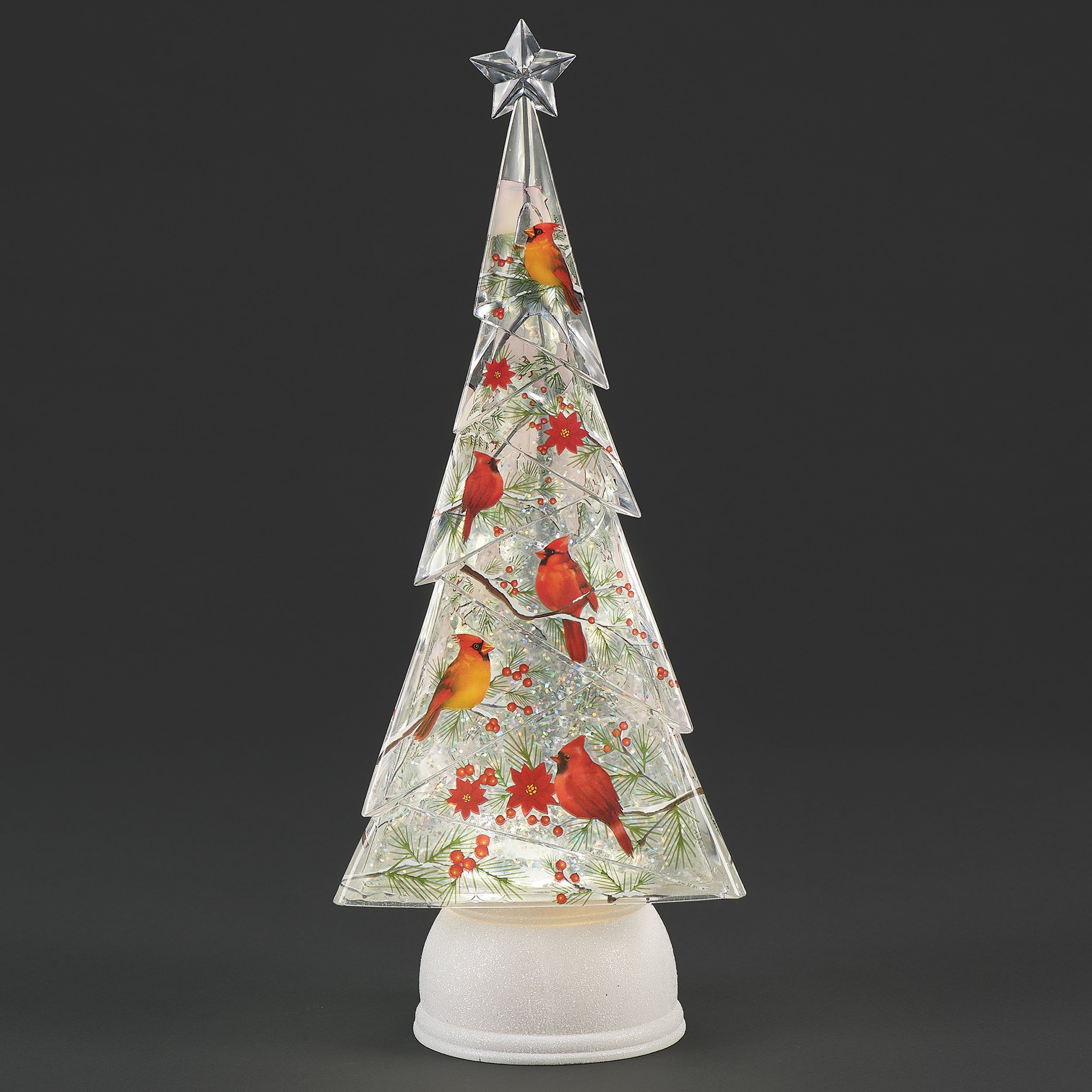 Confetti Lites Lighted Swirl Cardinal Printed Tree