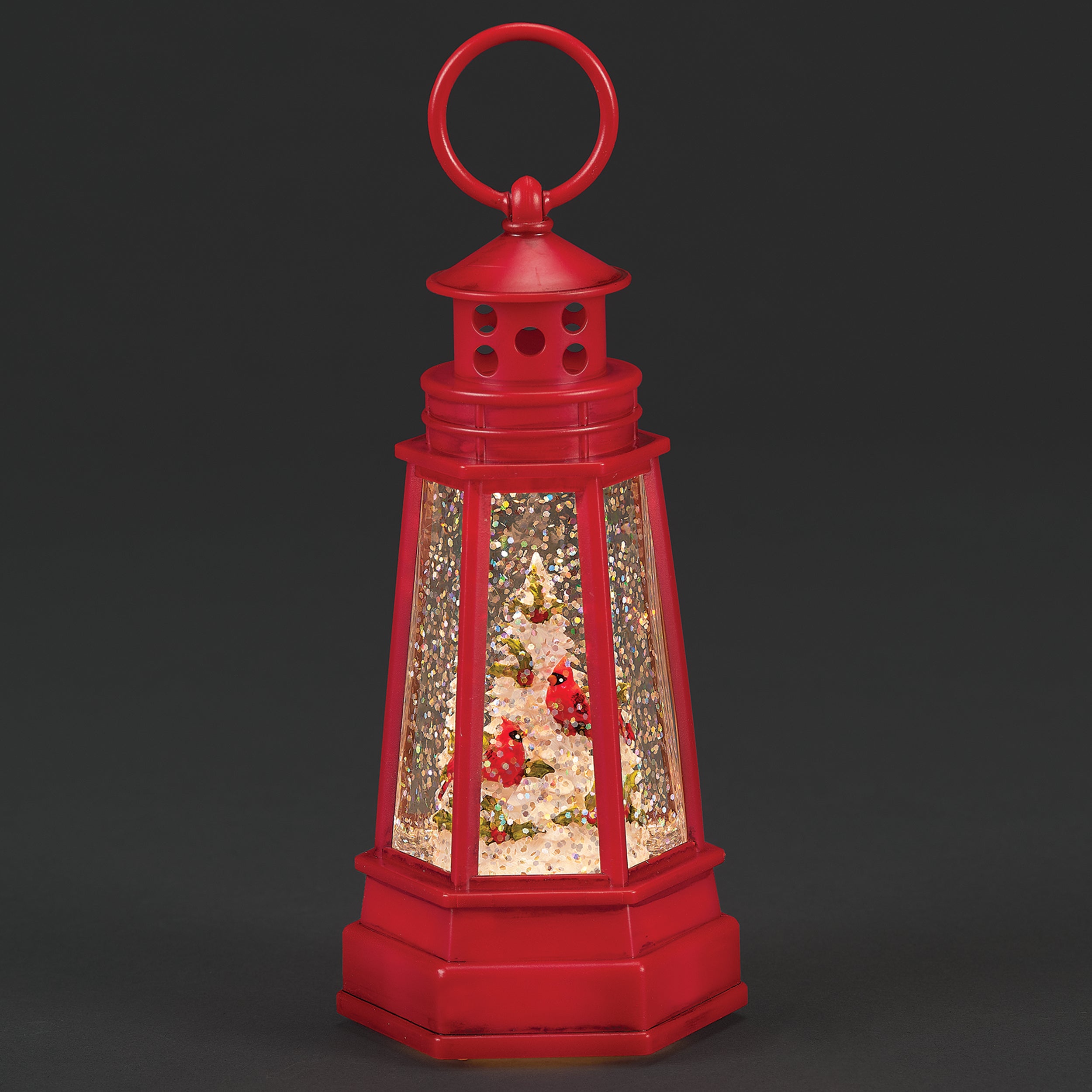 Lighted Red Cardinals & Christmas Tree Lighthouse – Shimmering Merry Lites