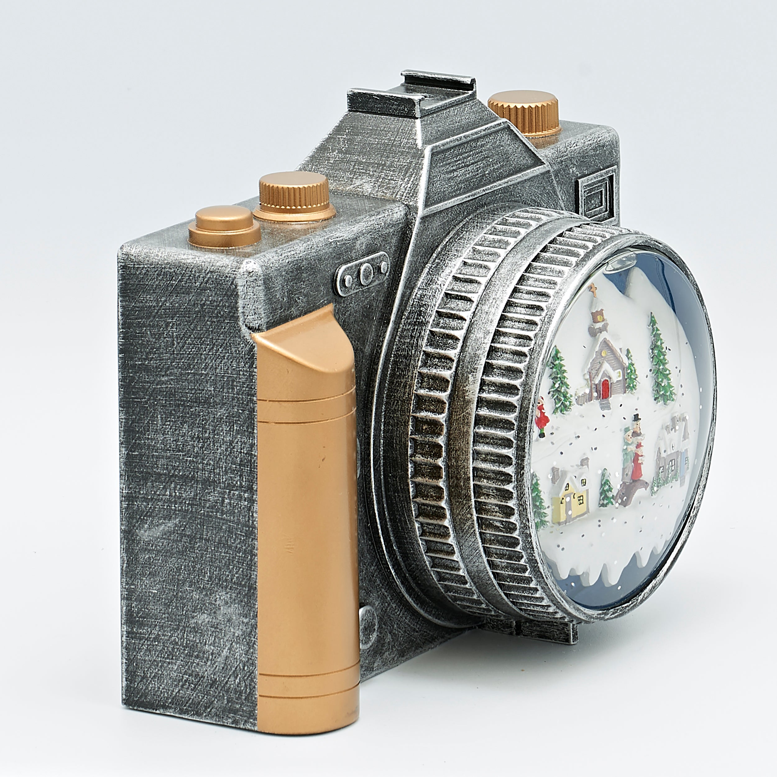 Confetti Lites Lighted Swirl Camera with Snow Village Scene