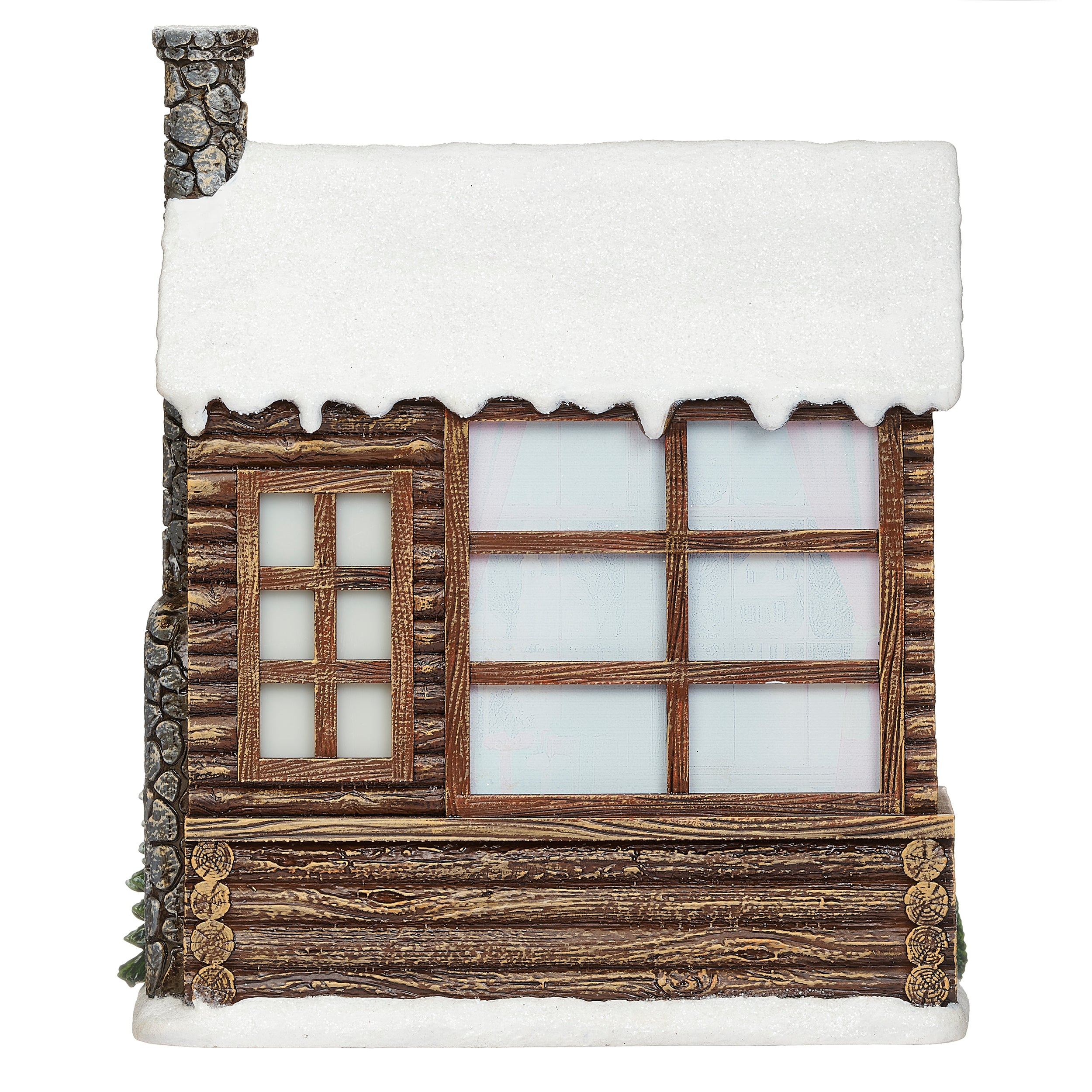 Confetti Lites Lighted Swirl Retro Camper with Bears by Campfire Scene