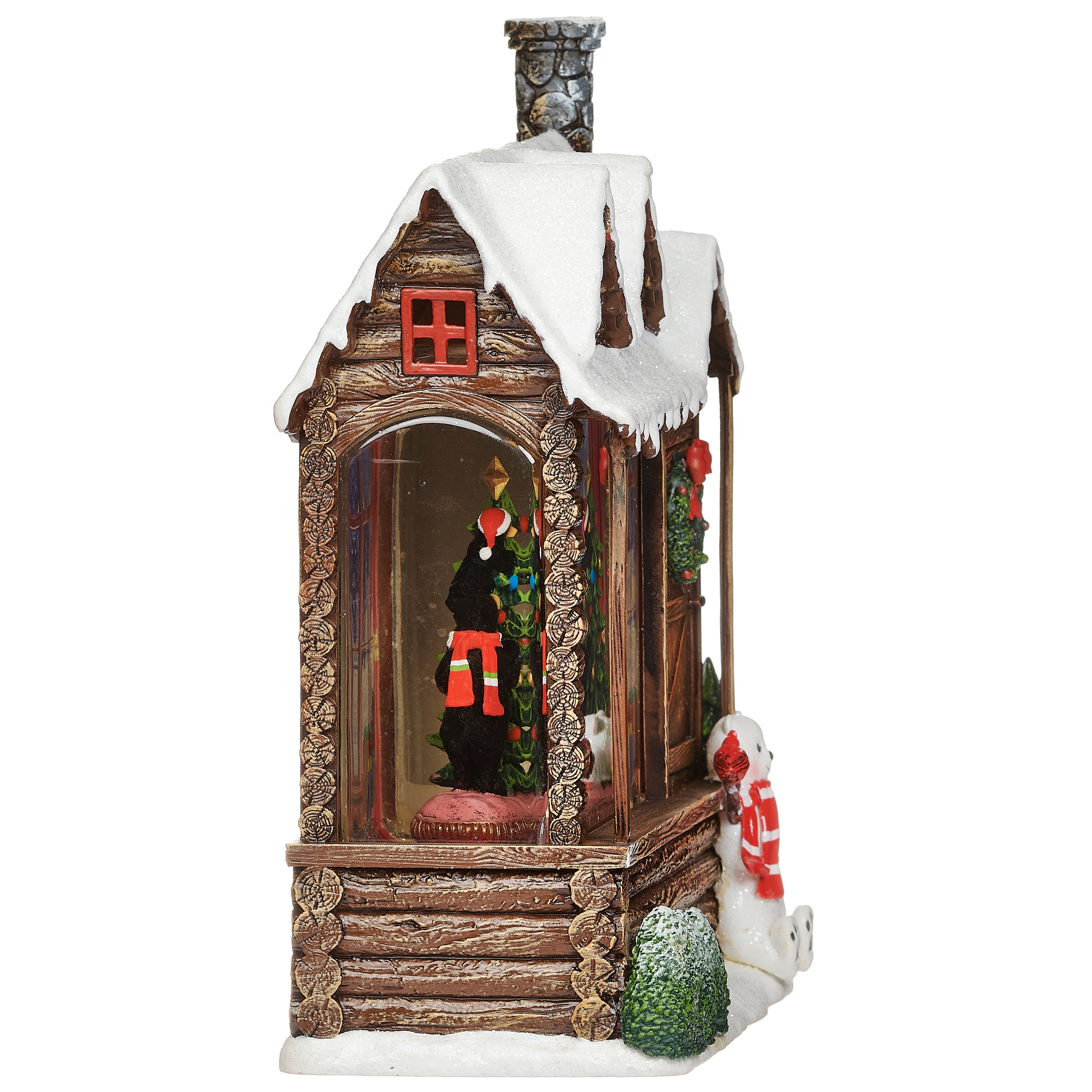 Confetti Lites Lighted Swirl Retro Camper with Bears by Campfire Scene