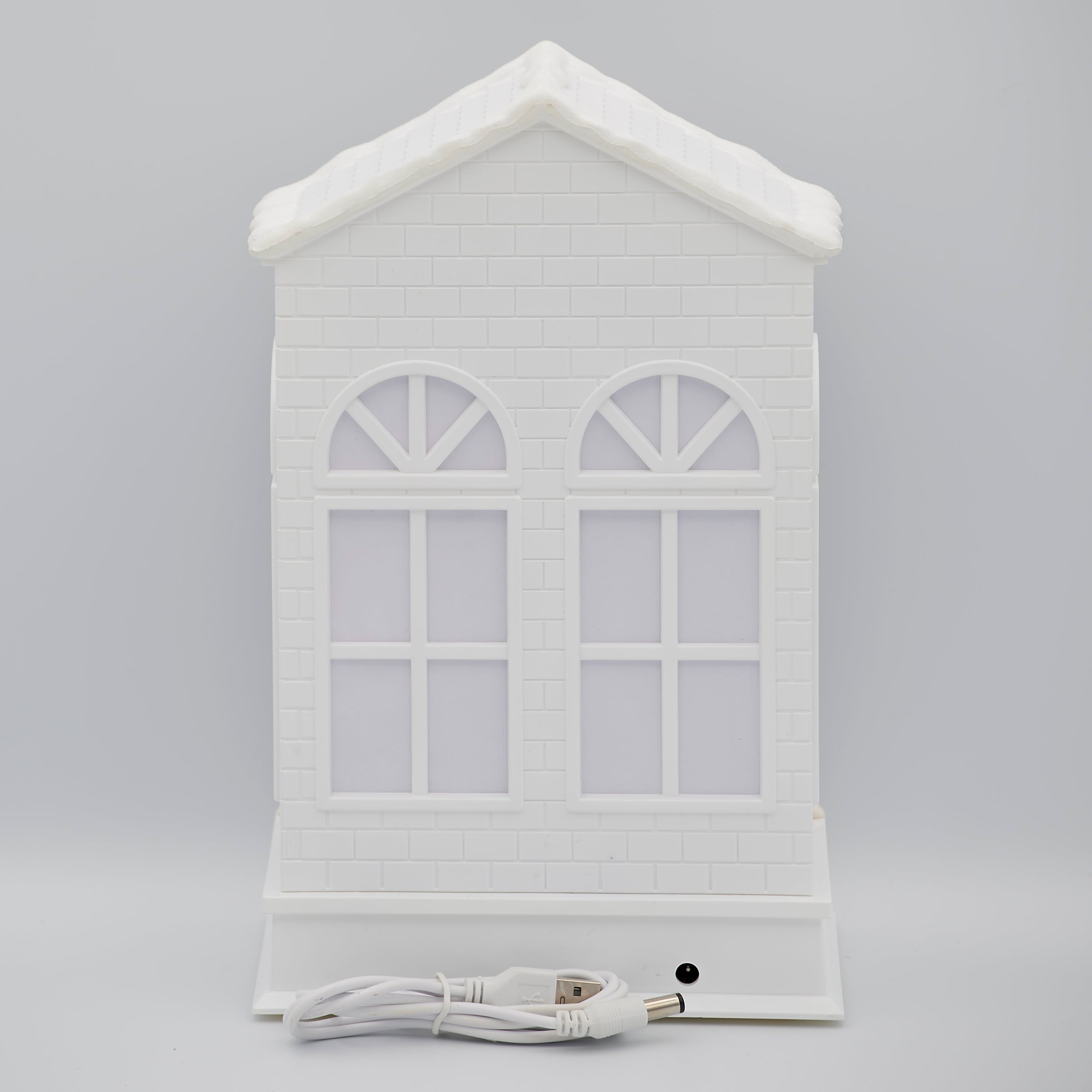 Confetti Lites Lighted Swirl Two-Story House with Santa & Elves