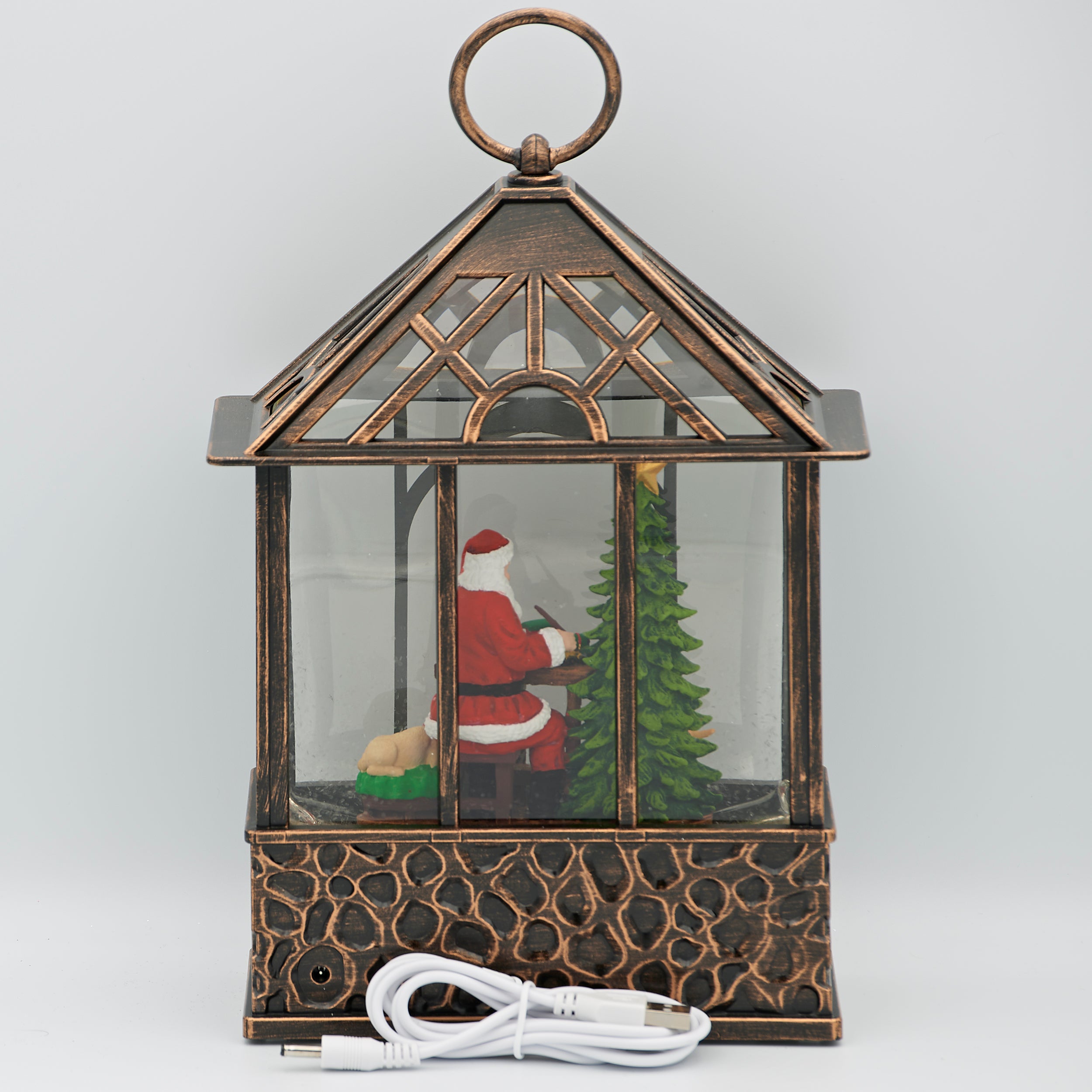 Confetti Lites Lighted Swirl Gazebo with Santa Painting Toy Train