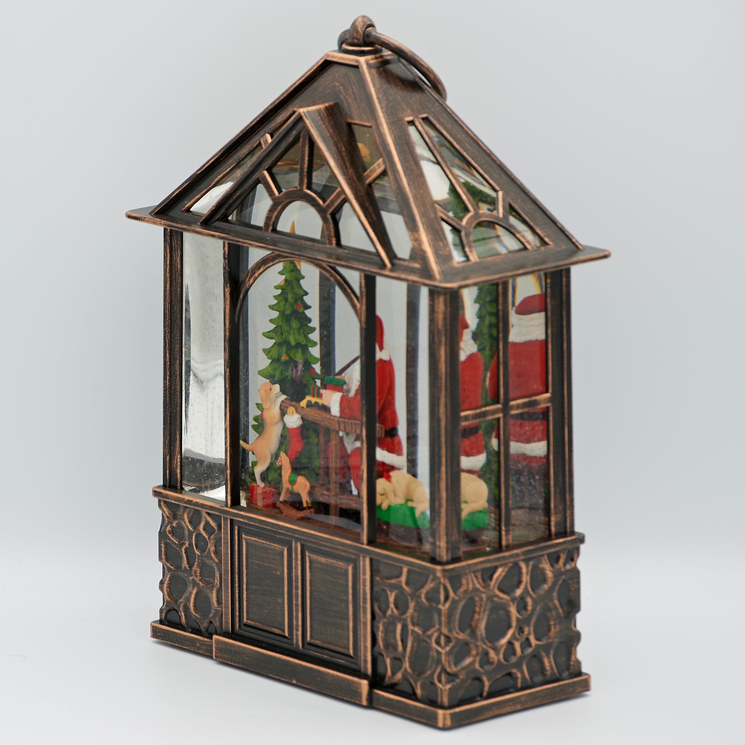 Confetti Lites Lighted Swirl Gazebo with Santa Painting Toy Train