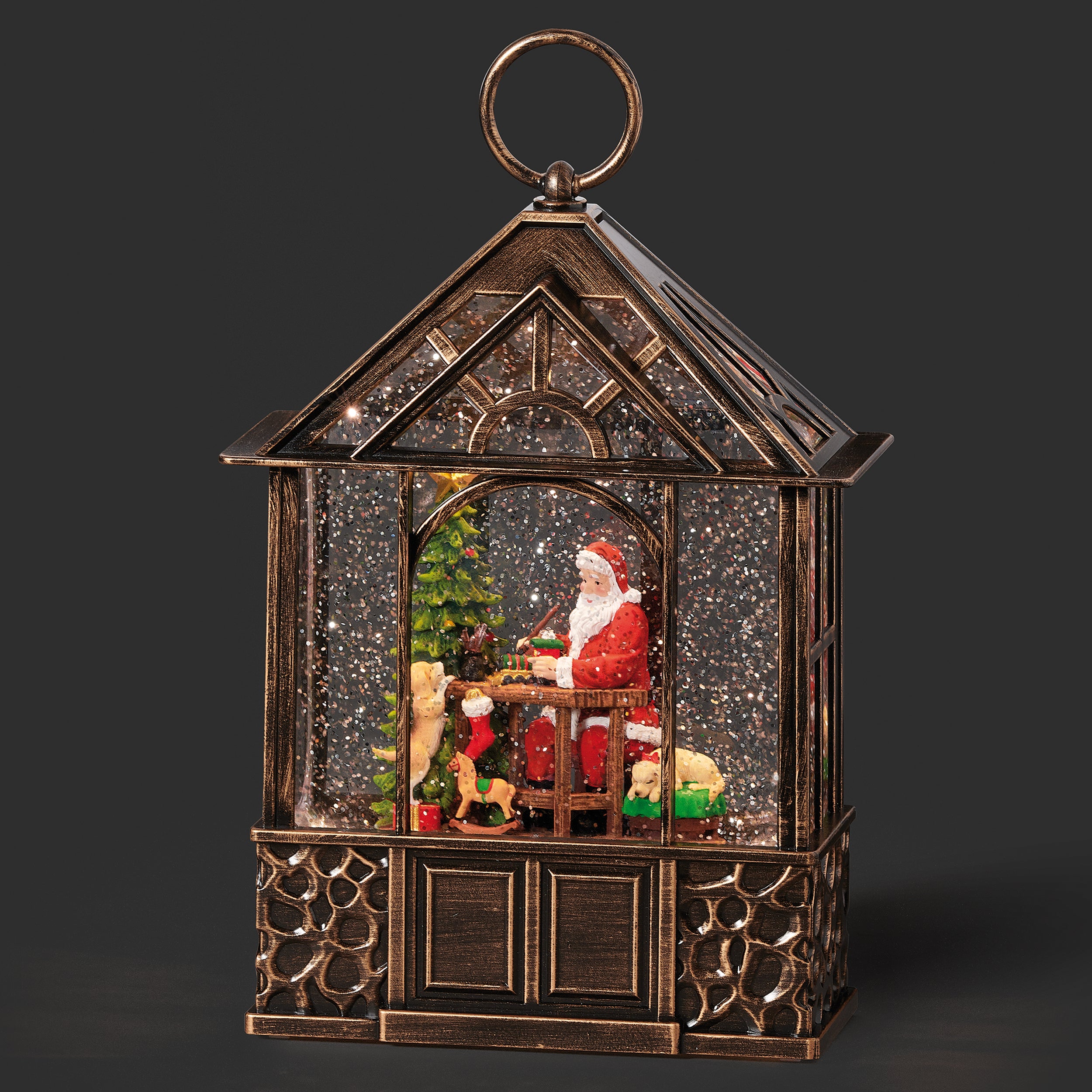 Confetti Lites Lighted Swirl Gazebo with Santa Painting Toy Train