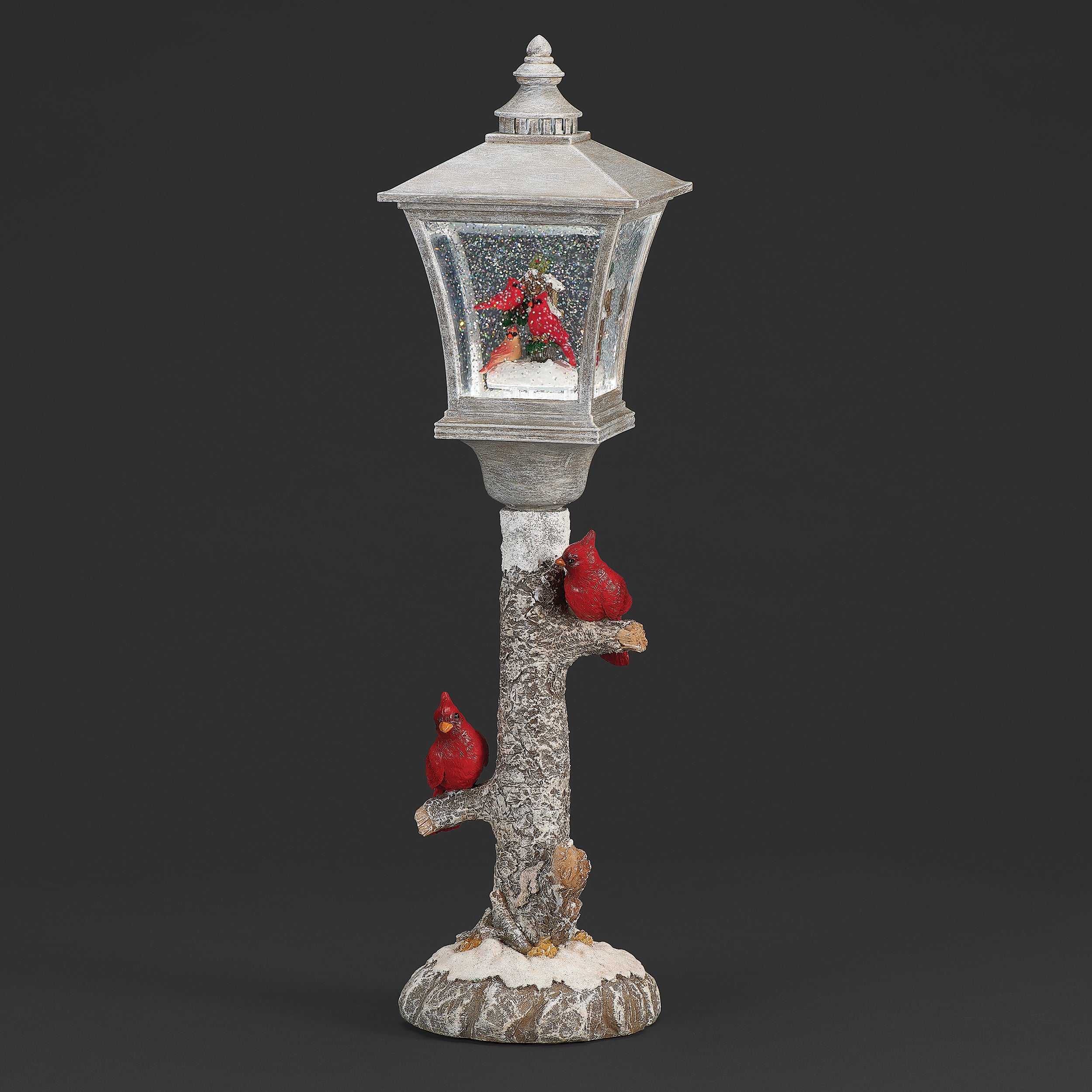 Confetti Lites Lighted Swirl Lamppost with Cardinal Scene