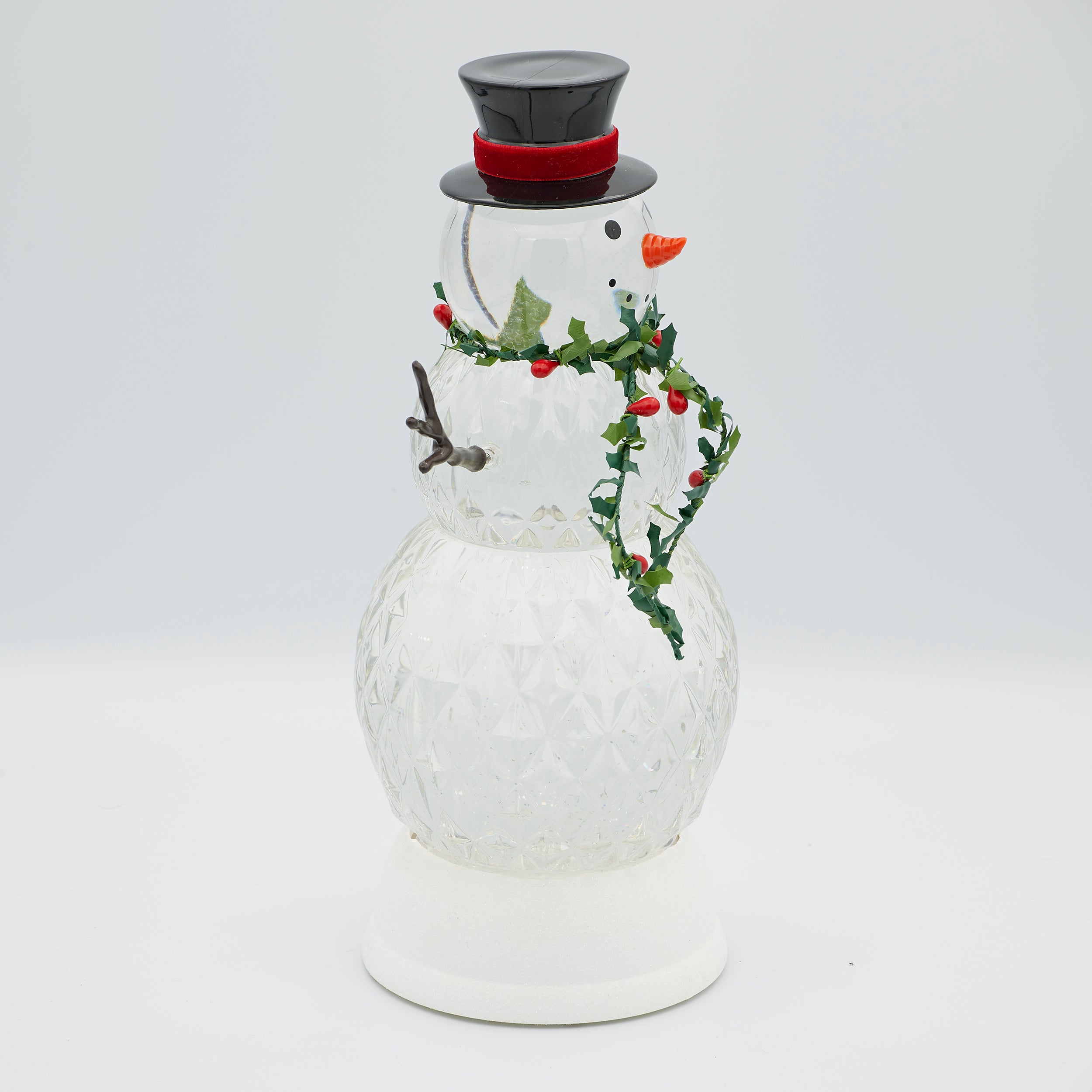 Confetti Lites Lighted Swirl Faceted Snowman with Holly Scarf