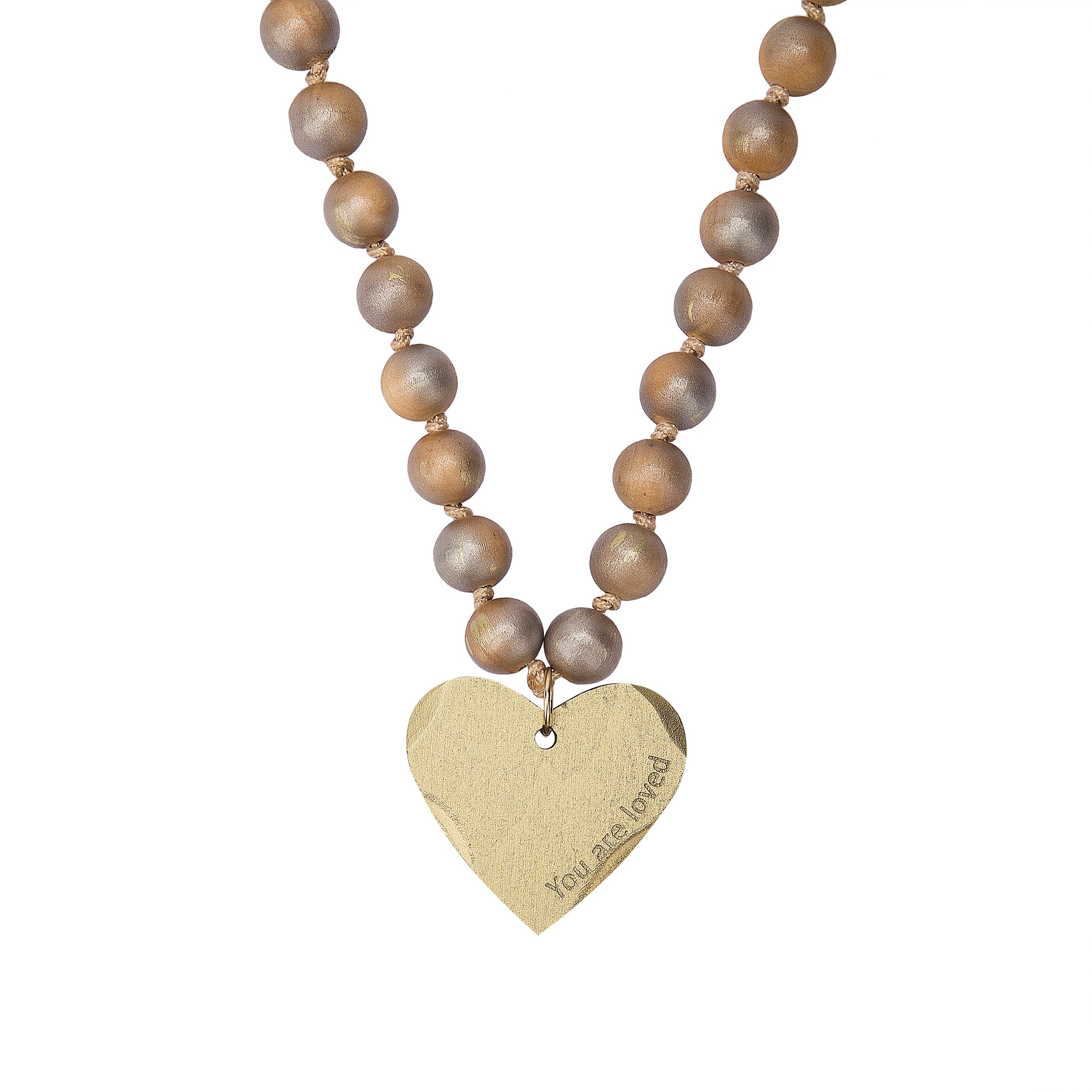 Alexa's Angels Wooden Blessing Beads with Heart Accent