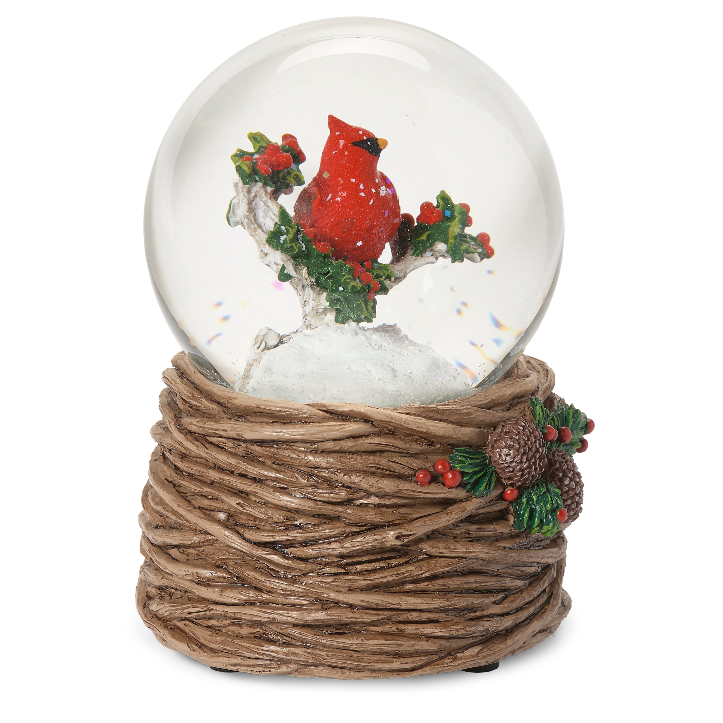 Glitterdome Cardinal on Snowy Branch - "Winter Wonderland" Tune