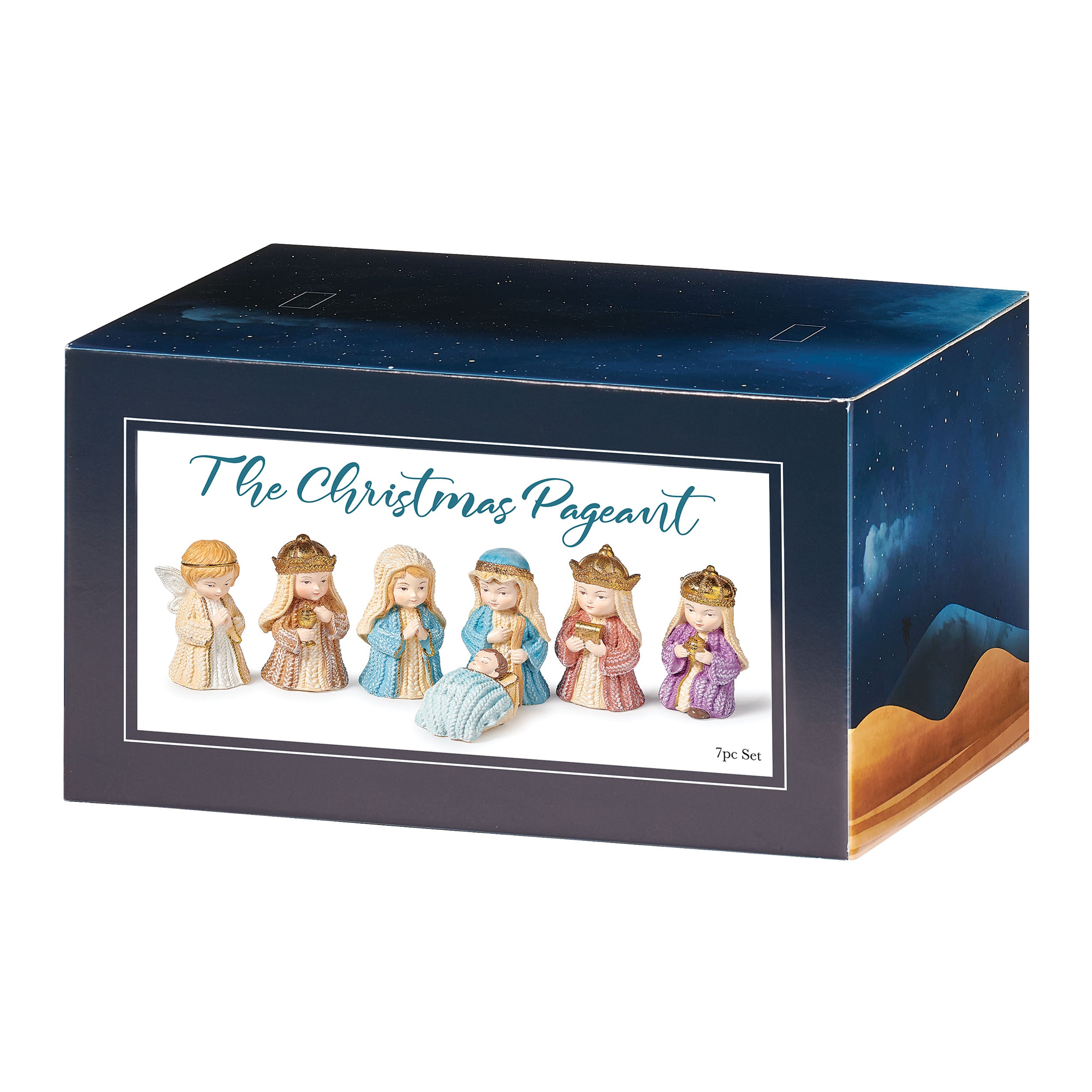 Knit Children Nativity Set in Fold-Out Display Box
