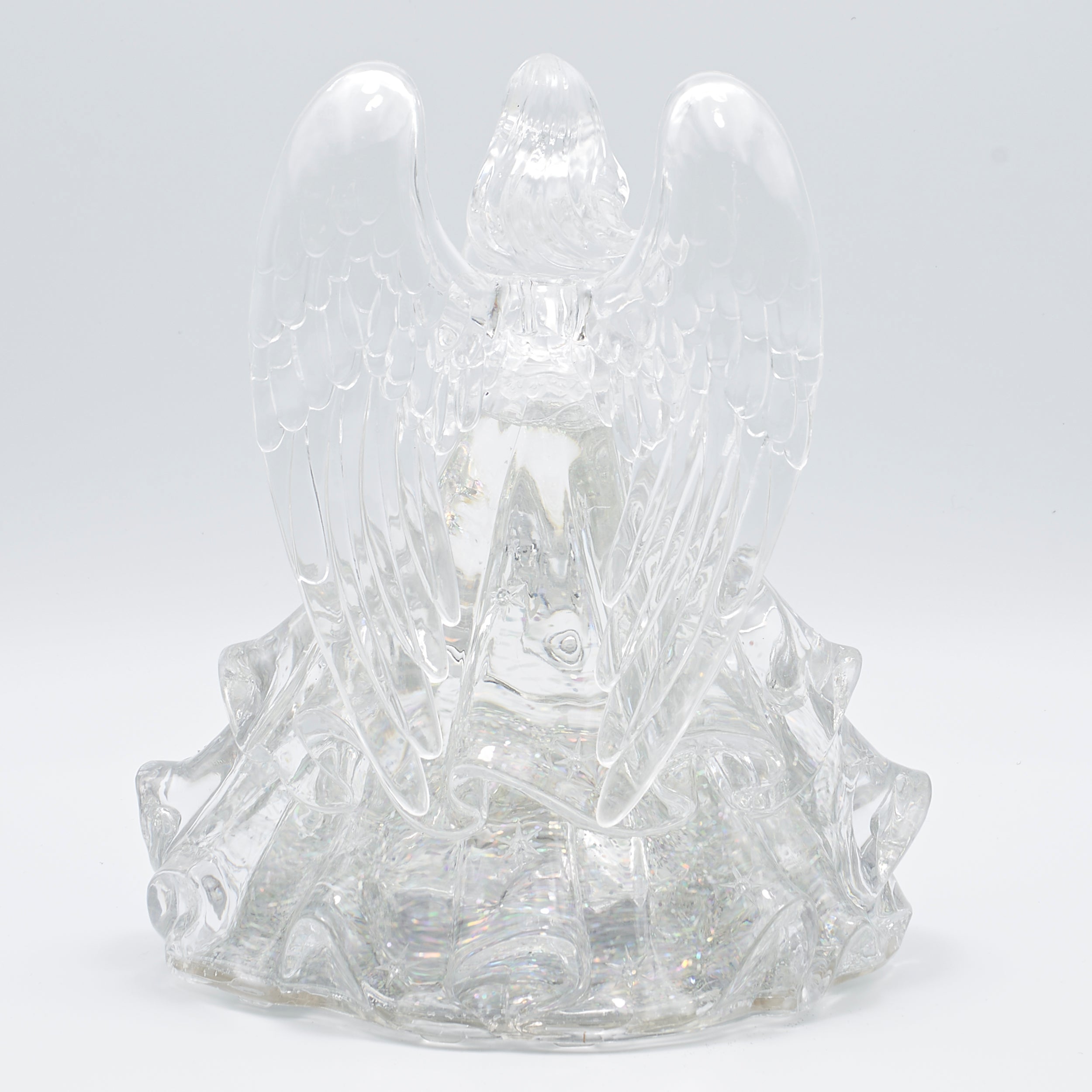 Confetti Lites Lighted Swirl Clear Angel with Full Skirt