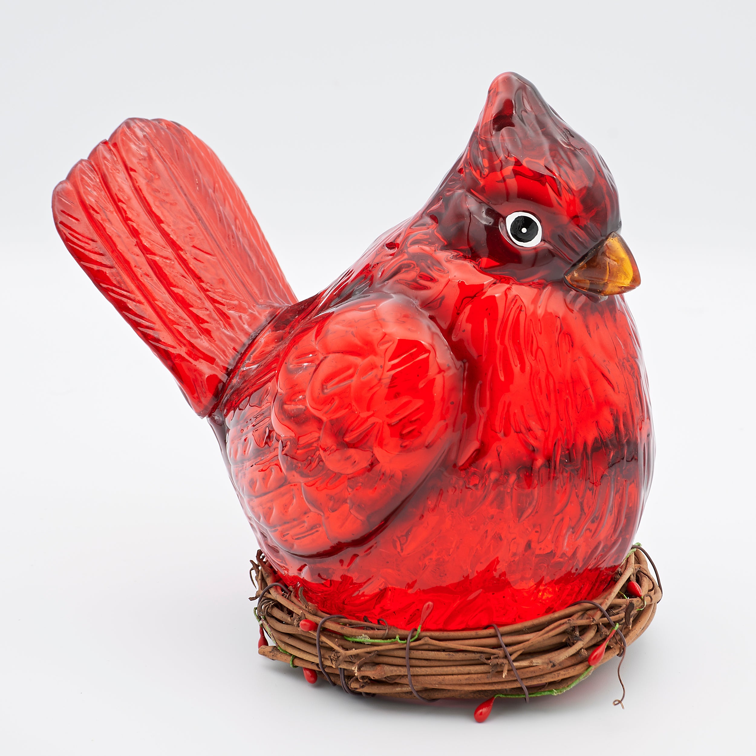 Confetti Lites Lighted Swirl Cardinal in Nest