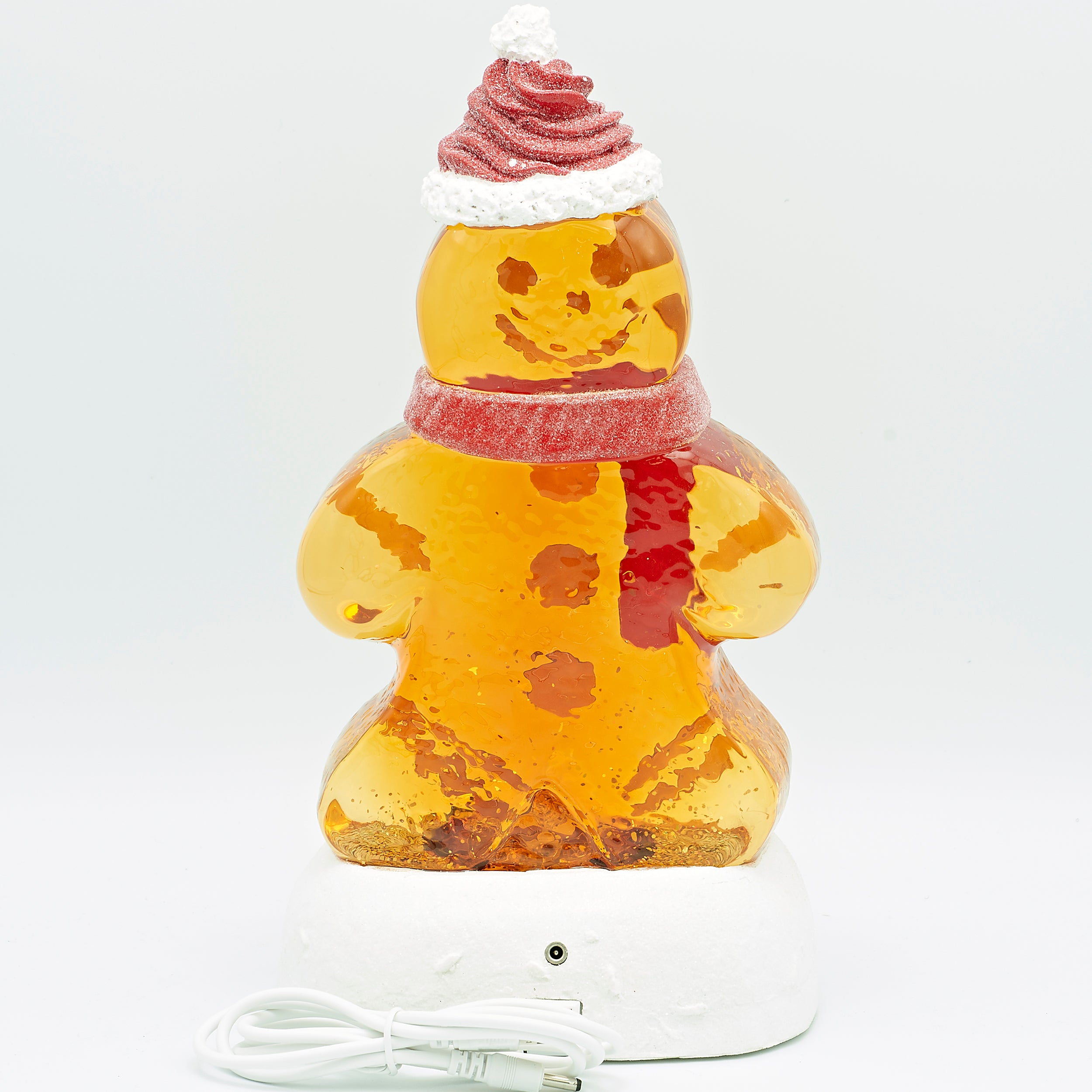 Lighted Swirl Gingerbread Man with Santa Hat