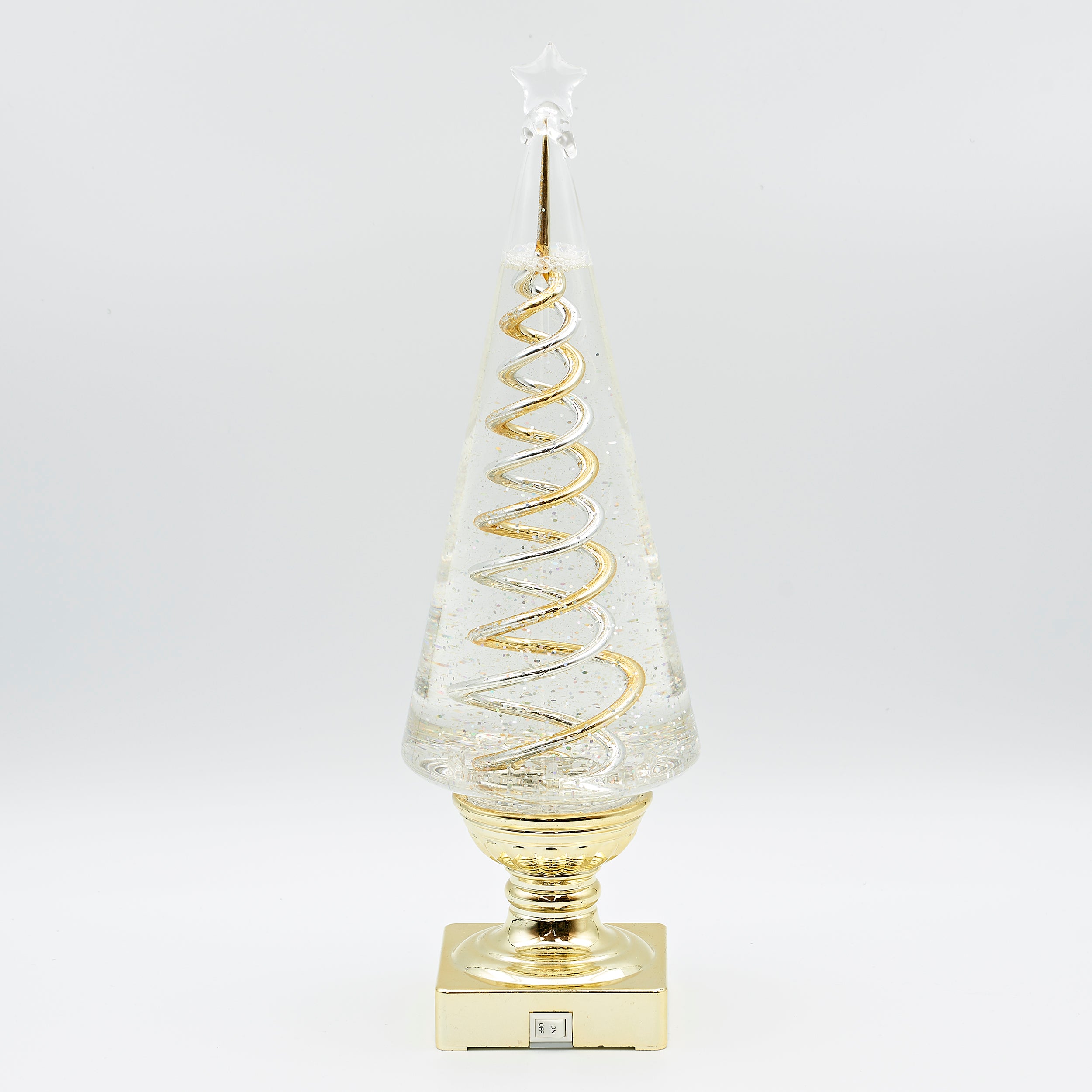 Confetti Lites Lighted Swirl Tree with Gold & Silver Rotating Spirals