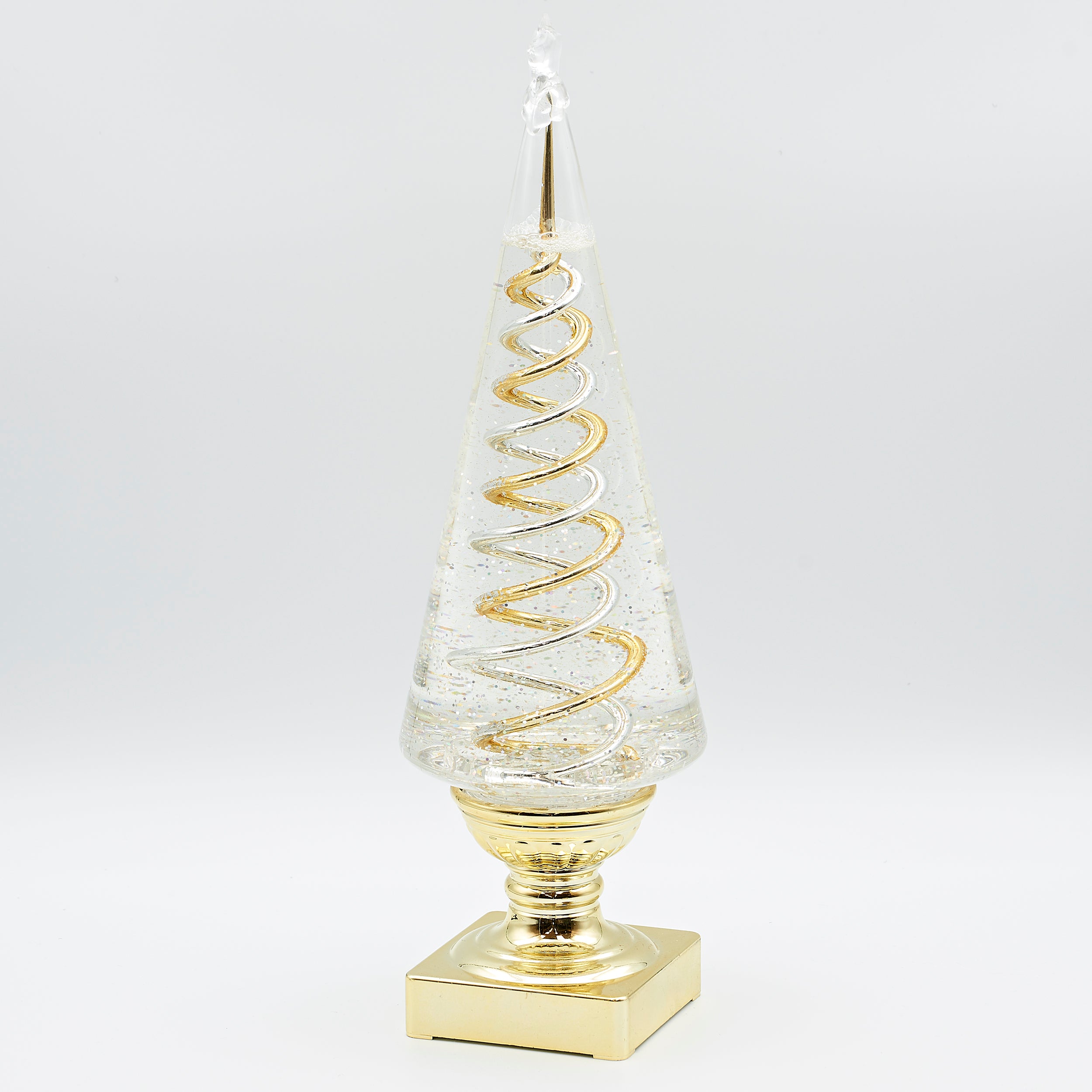 Confetti Lites Lighted Swirl Tree with Gold & Silver Rotating Spirals